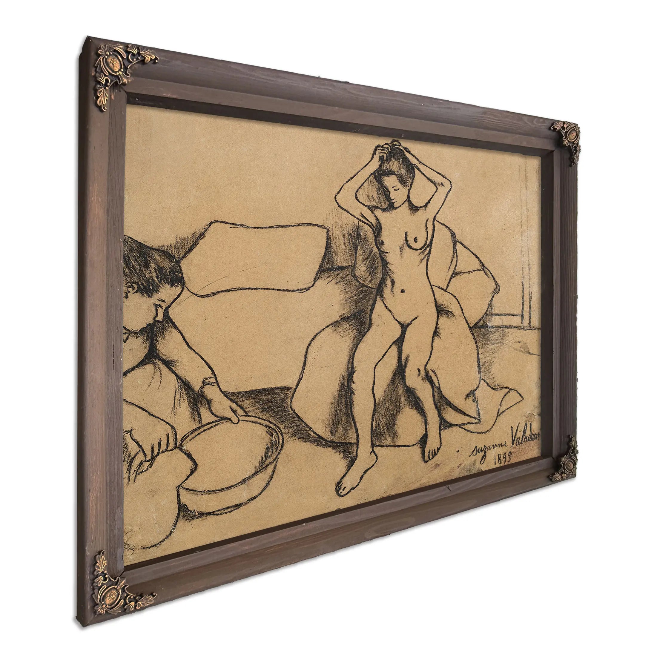 Nu Assis Se Coiffant by Suzanne Valadon