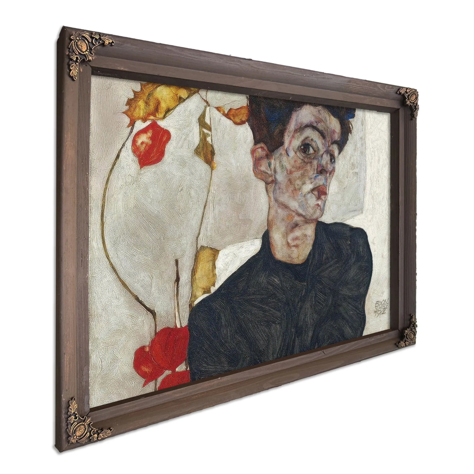 Self Portrait With Physalis 1912 32 2X39 8Cm Leopold Museum By Egon Schiele Fine Art Print