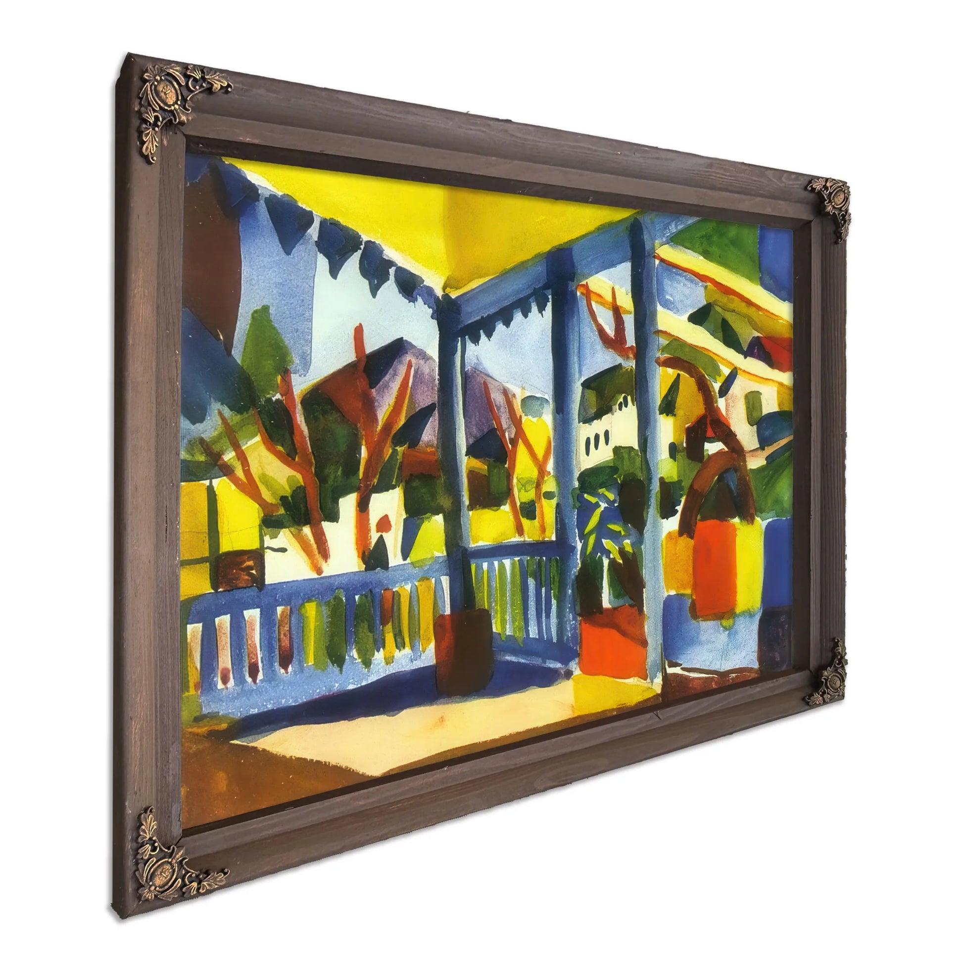 Terrace Of The Vila In St Germain By August Macke Fine Art Print