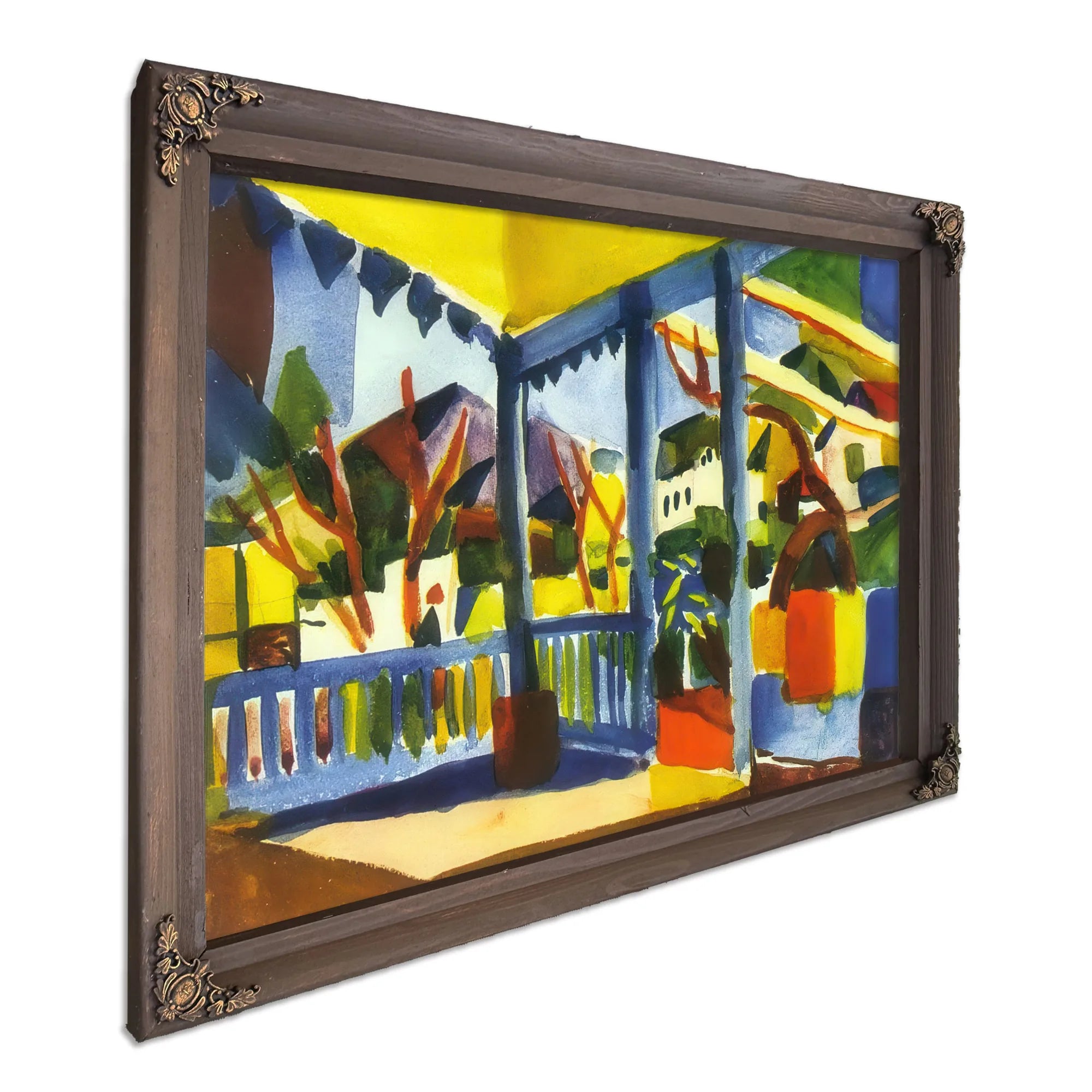 Terrace Of The Vila In St Germain By August Macke Fine Art Print