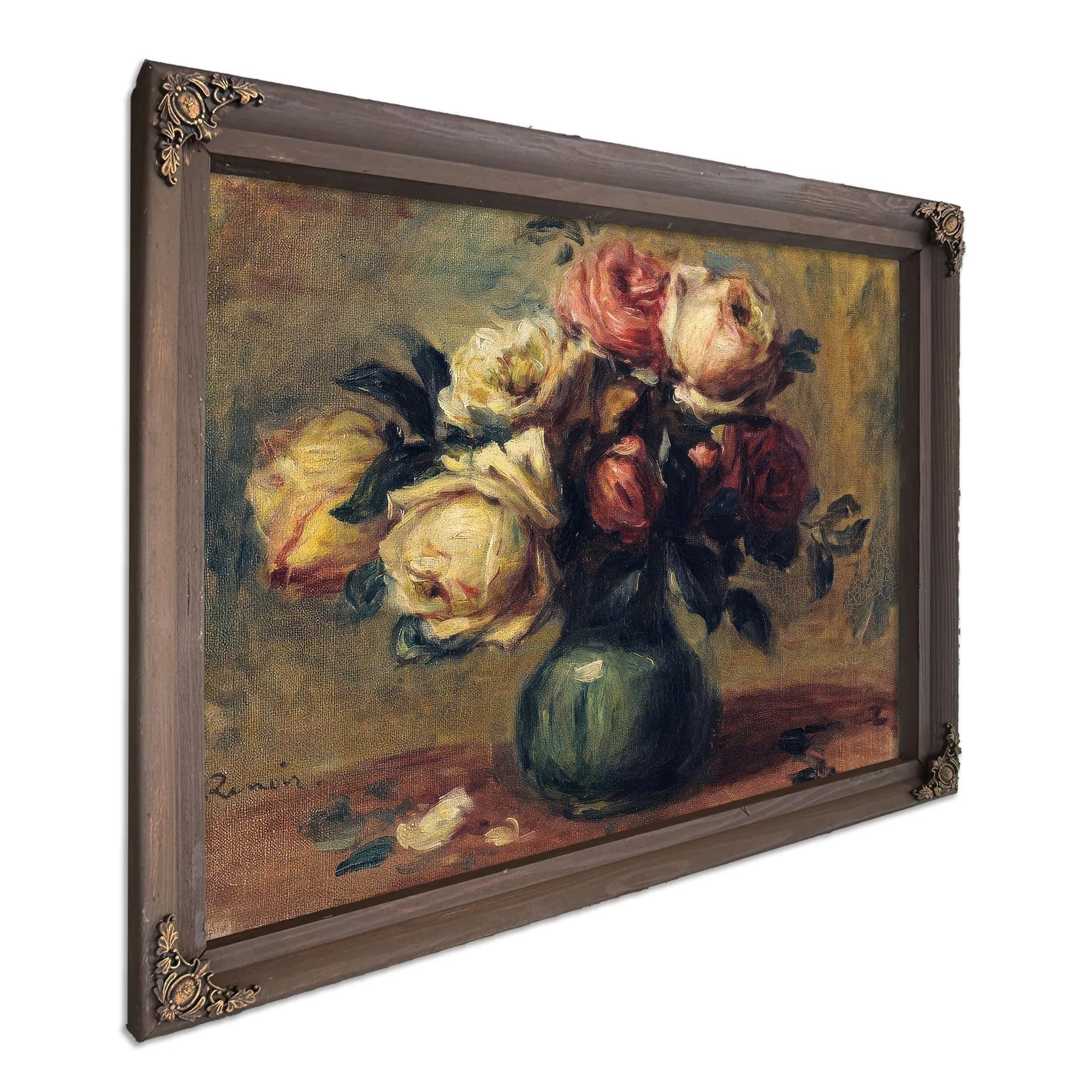 Roses In A Vase By Pierre August Renoir Fine Art Print