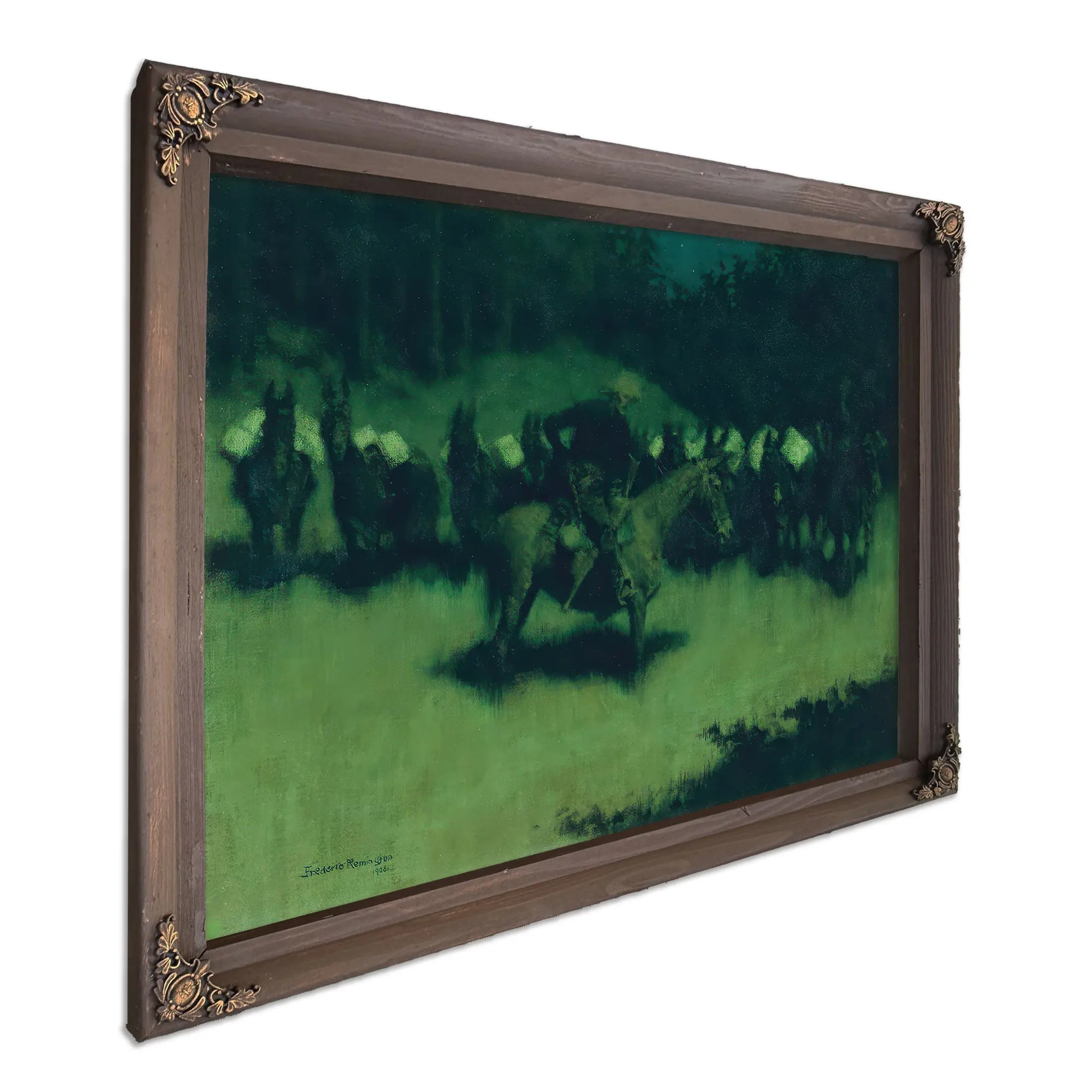 Scare In A Pack Train  by Frederic Remington