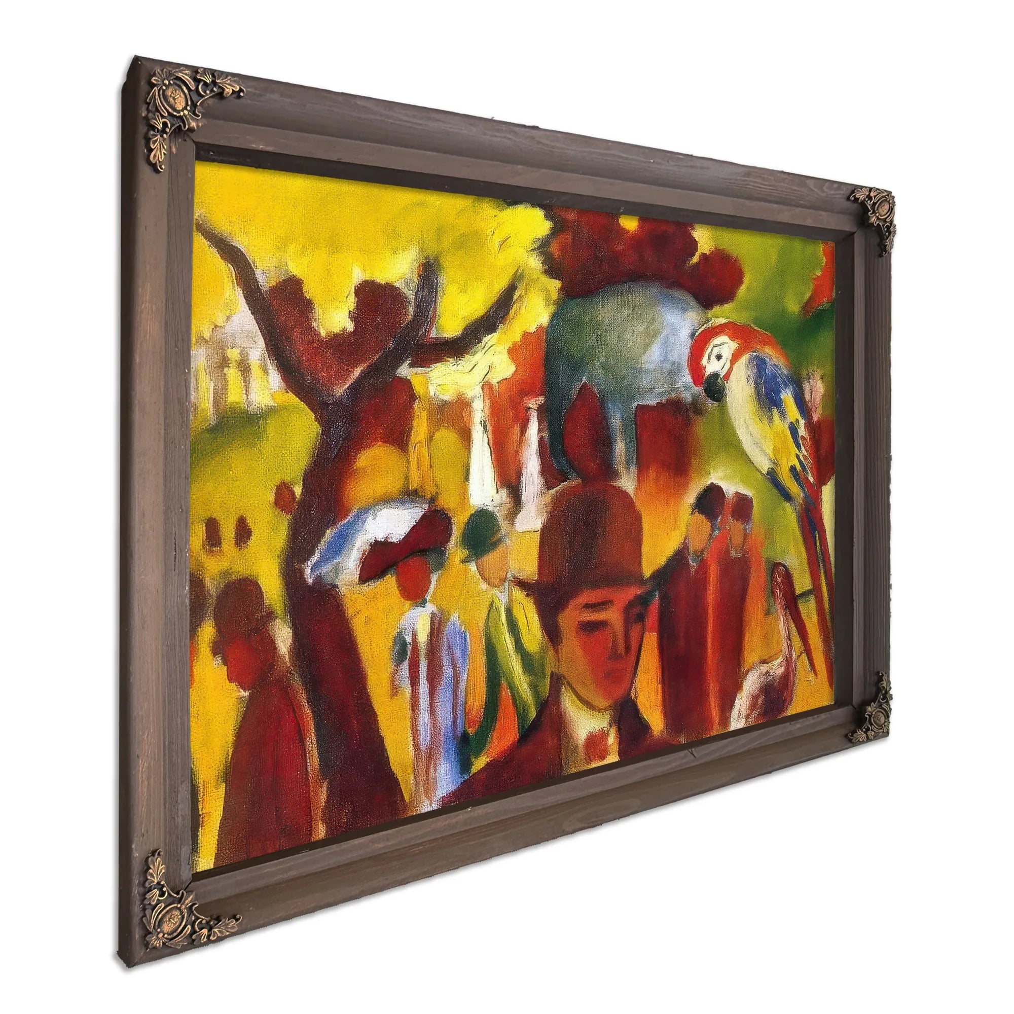 Small Zoological Garden In Borwn And Yellow By August Macke Fine Art Print