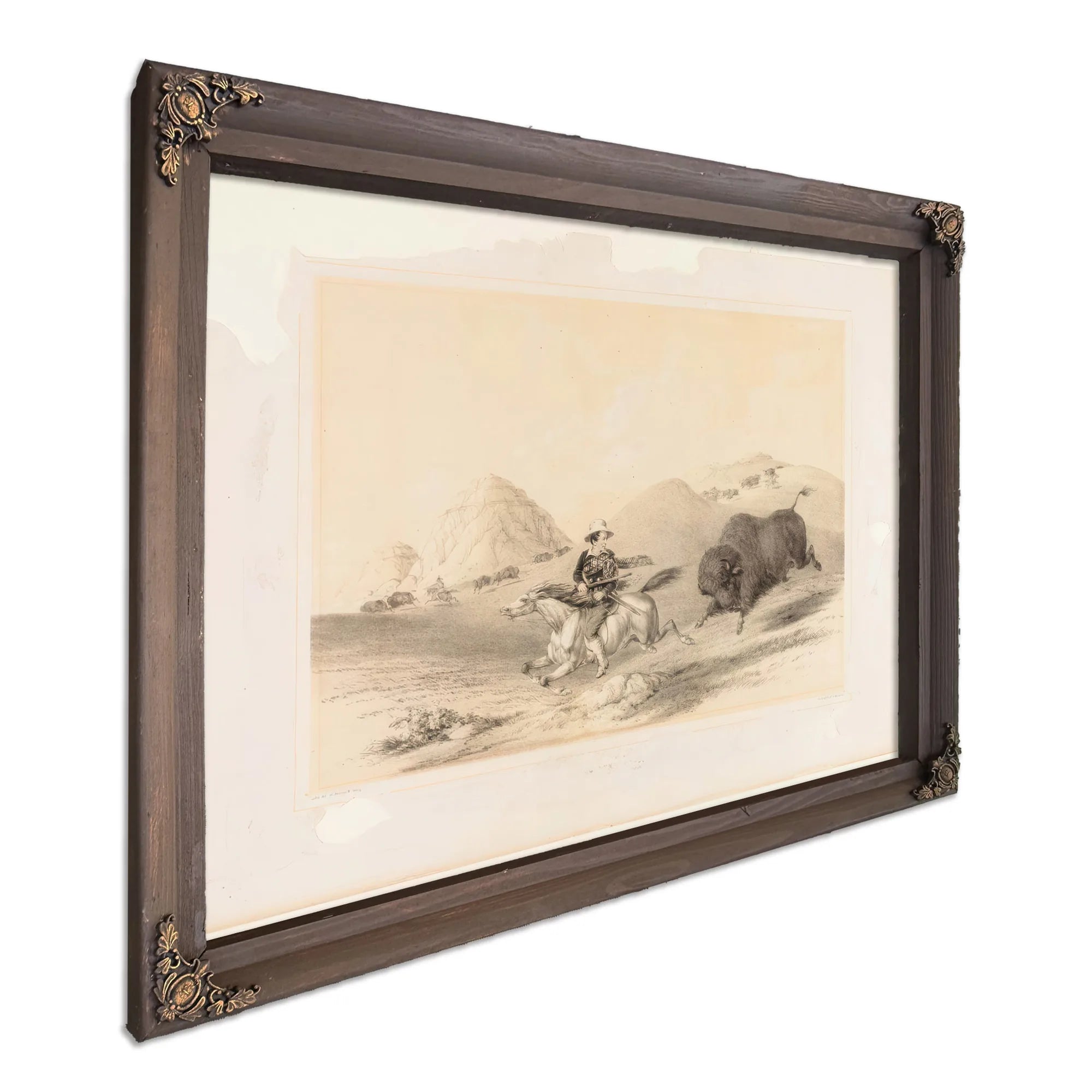Buffalo Hunt Chasing Back No. 12 By George Catlin Fine Art Print