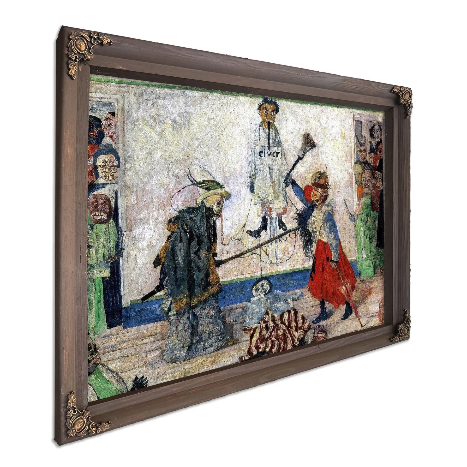 Masks Fighting Over A Hanged Man By James Ensor Fine Art Print