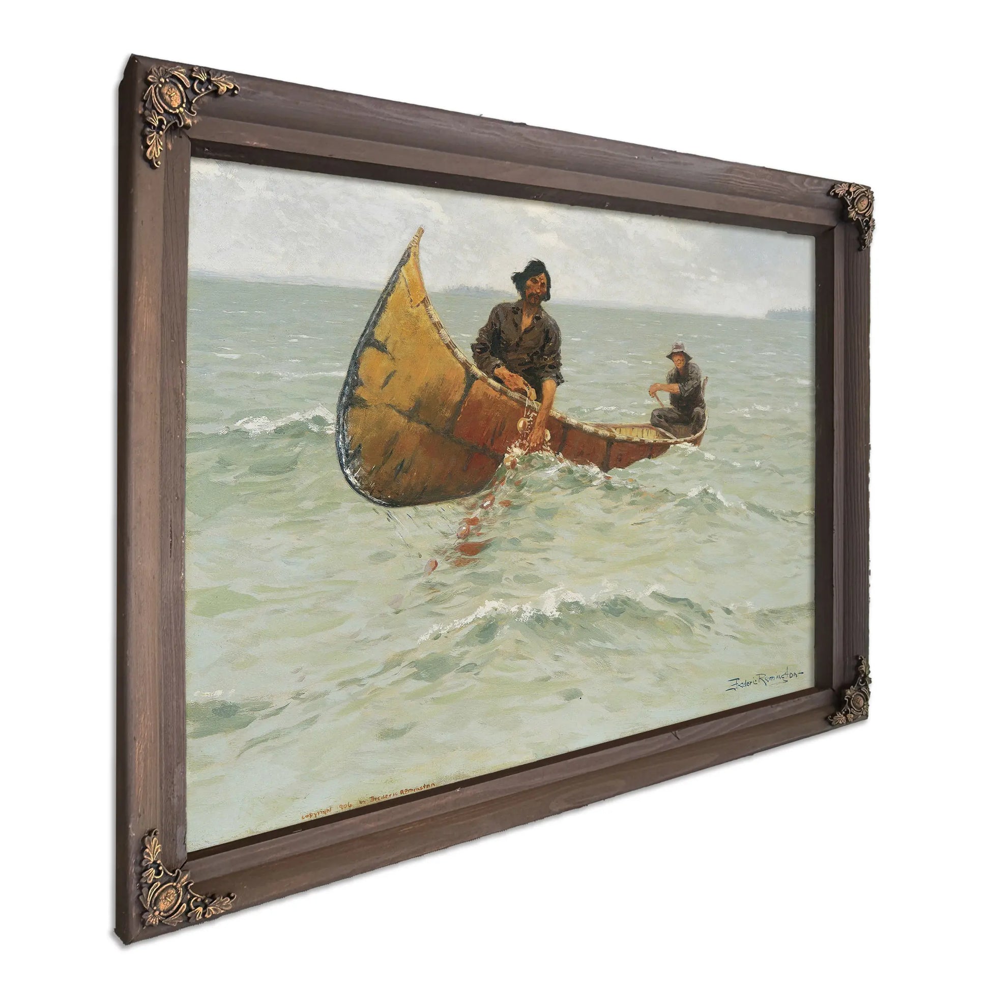 Hauling The Gill Net by Frederic Remington