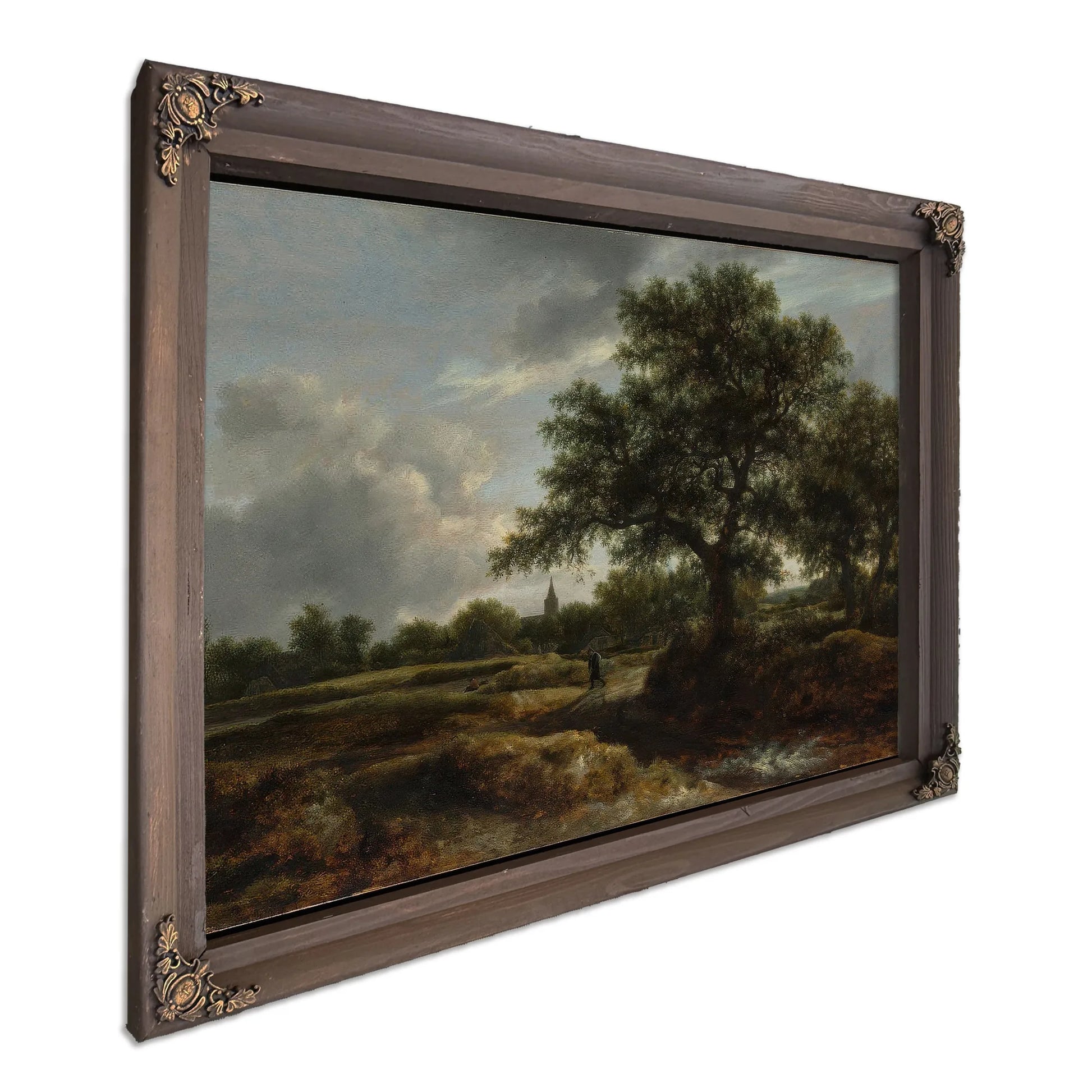 Landscape With A Village In The Distance By Jacob Van Rusdael Fine Art Print