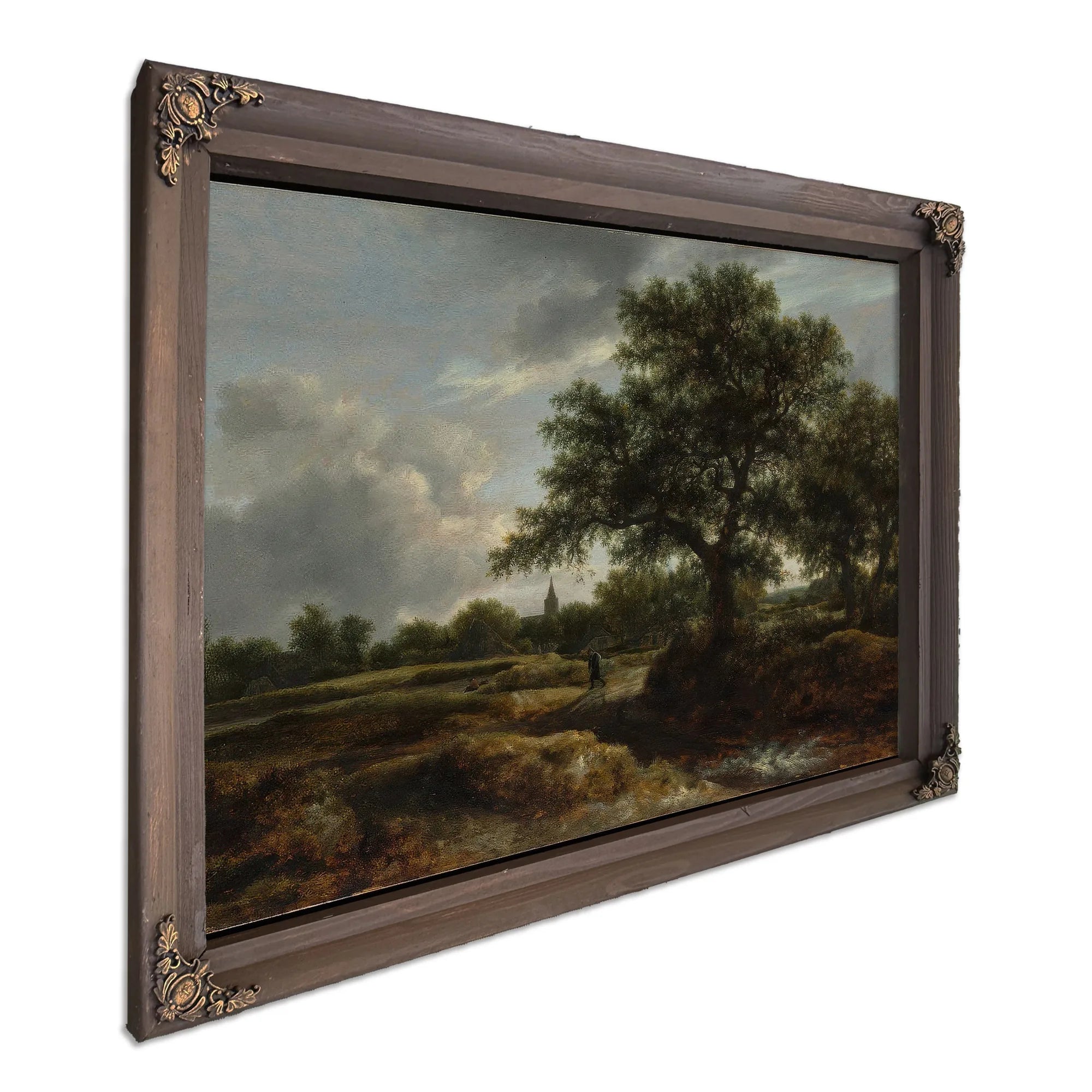 Landscape With A Village In The Distance By Jacob Van Rusdael Fine Art Print