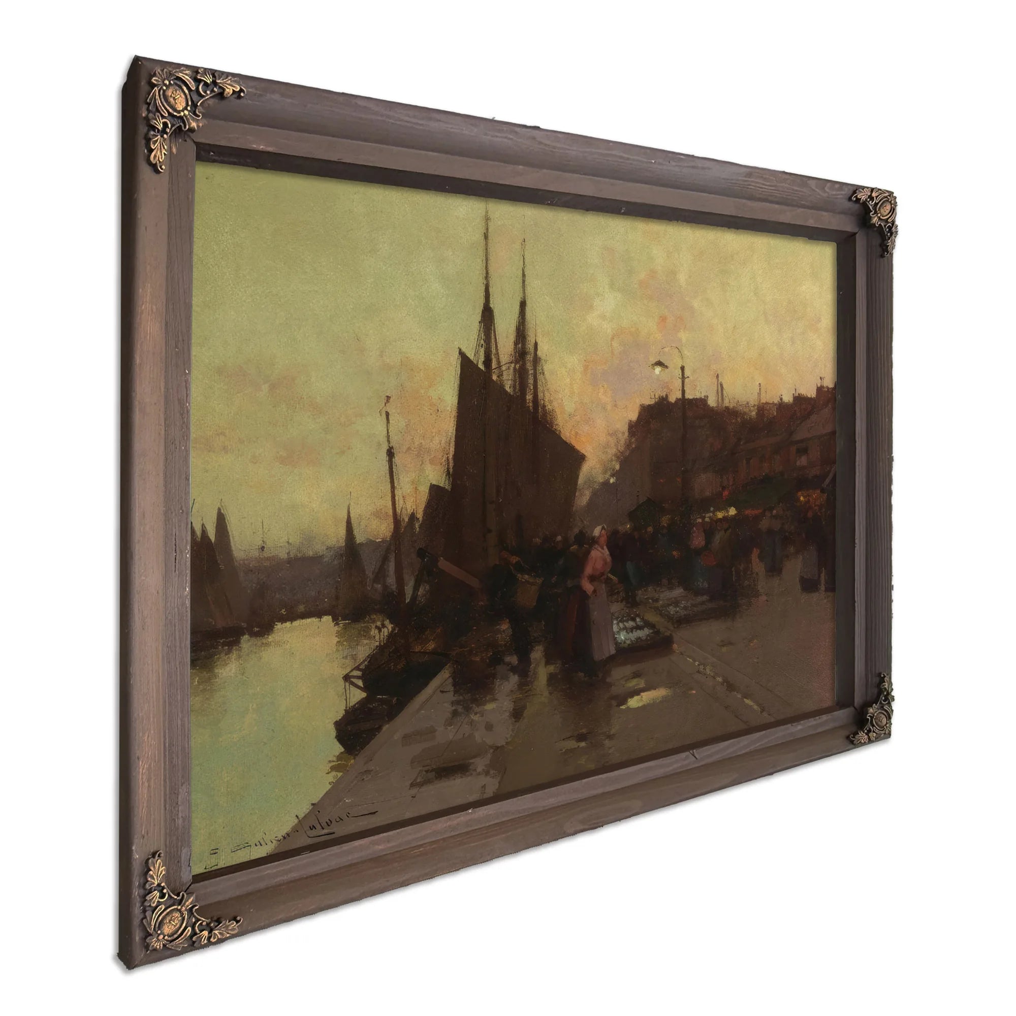 Port En Bretagne By Eugene Galien Laloue Fine Art Print