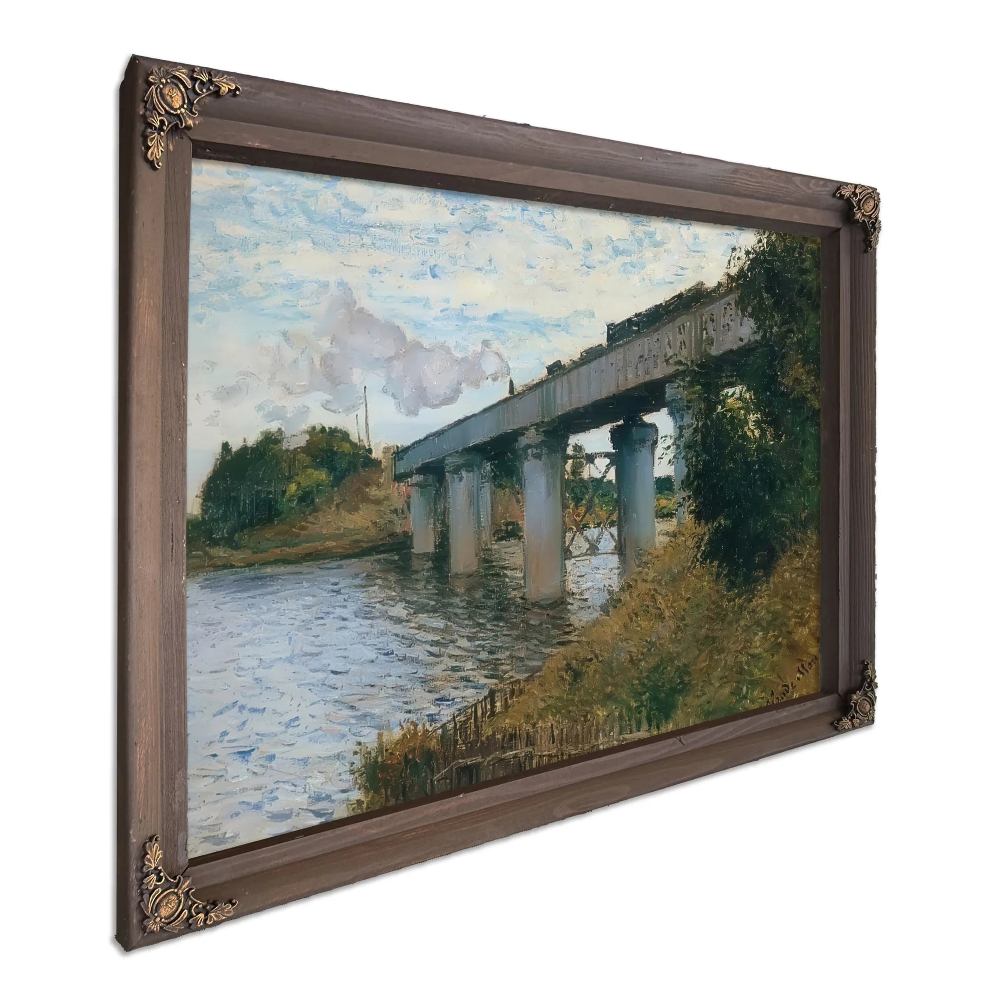 The Railway Bridge Argenteuil By Claude Monet Fine Art Print