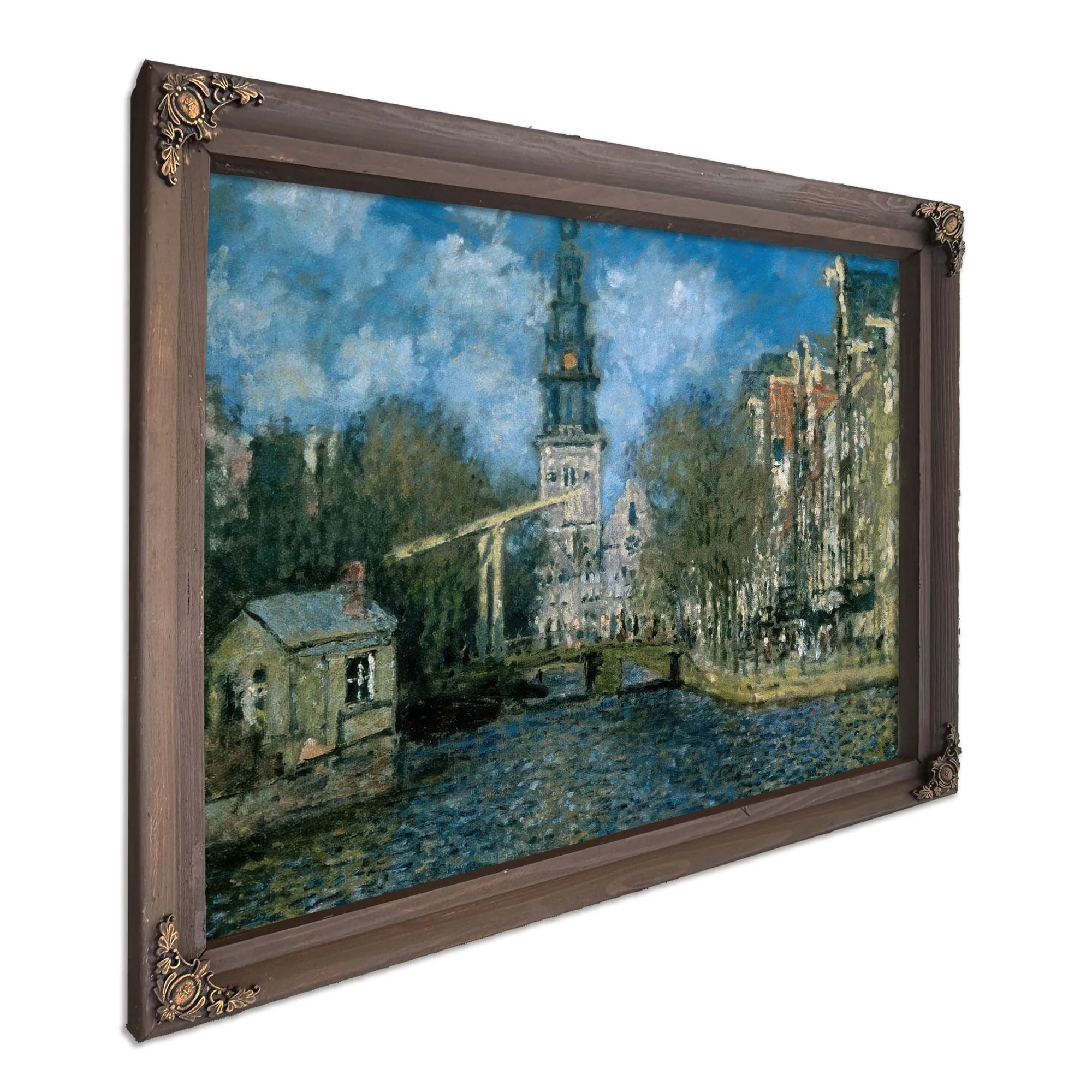 Zuiderkerk At Amsterdam Looking Up The Groenburgwal By Claude Monet Fine Art Print
