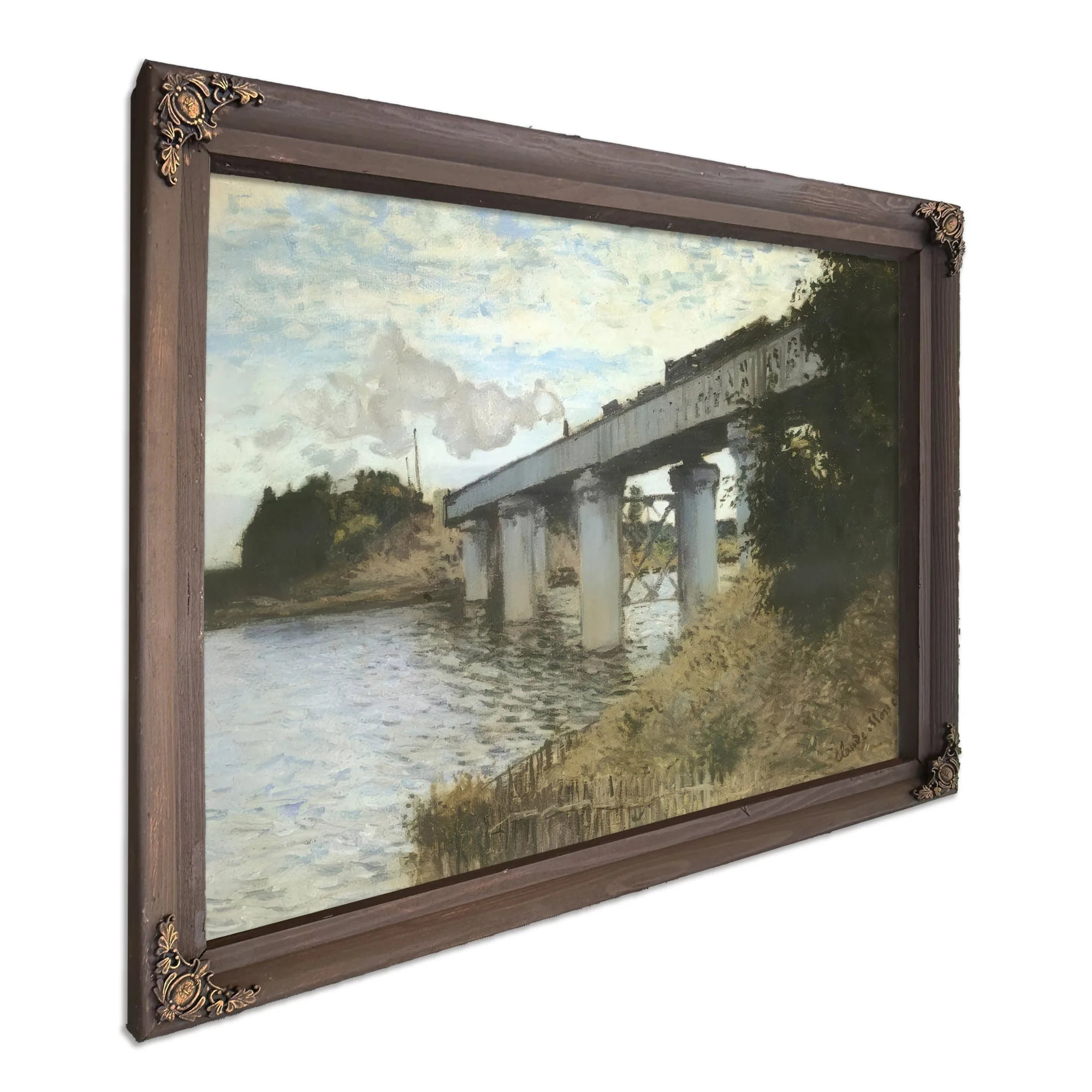 The Railway Bridge At Argenteuil By Claude Monet Fine Art Print