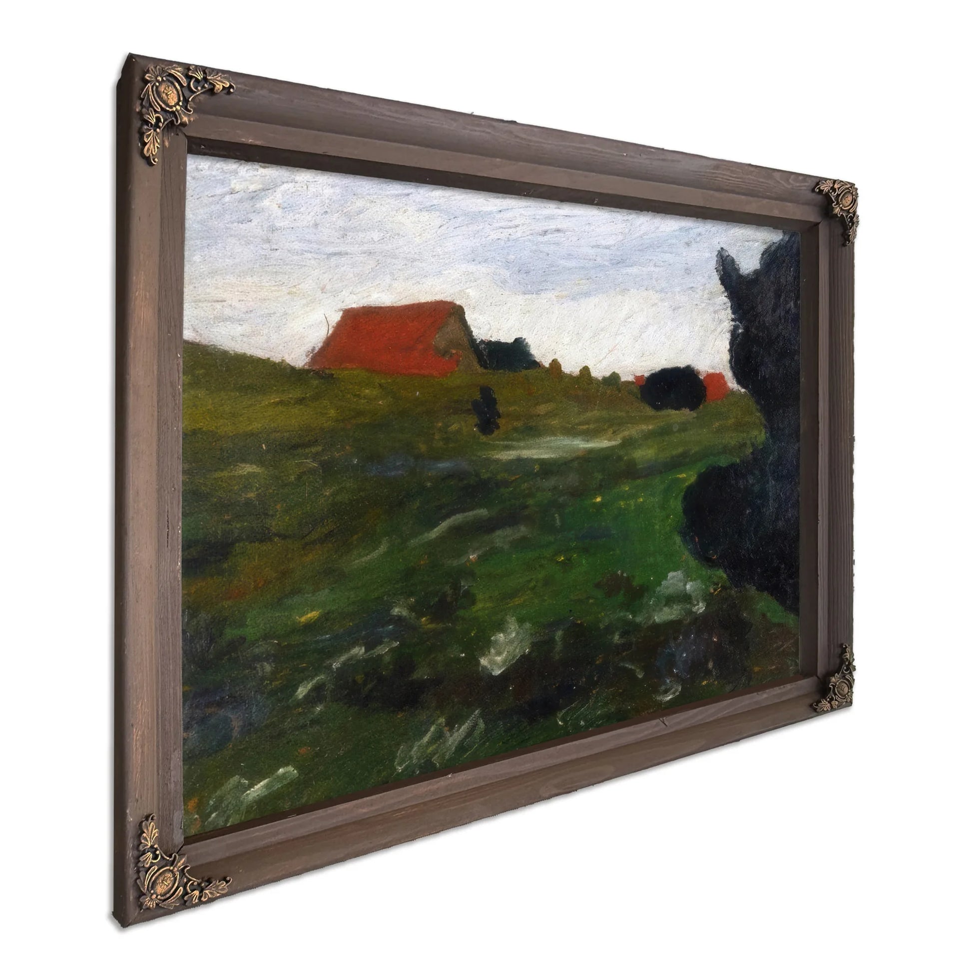 Landscape With Shrubs And Red Houses By Paula Modersohn Becker Fine Art Print