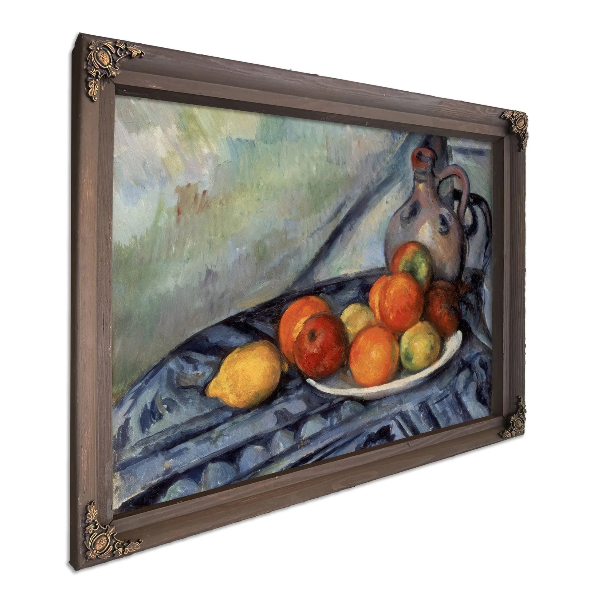Fruit And A Jug On A Table By Paul Cezanne Fine Art Print