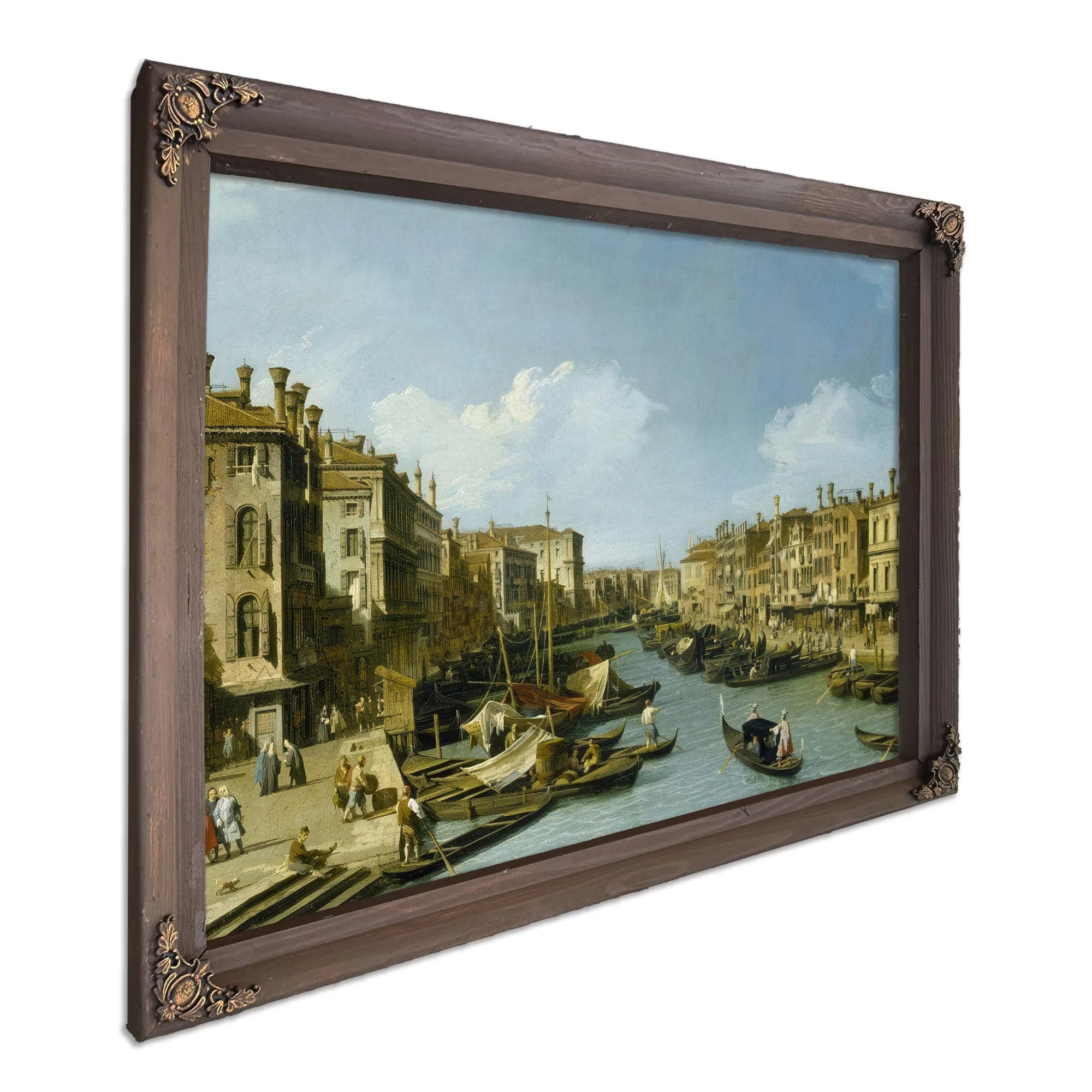 The Grand Canal Near The Rialto Bridge Venice C. 1730 By Canaletto Fine Art Print
