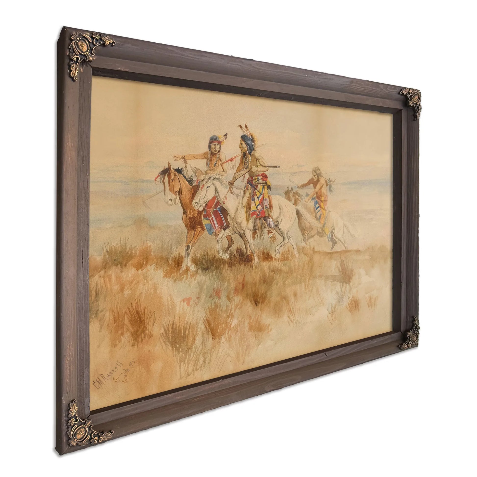 Indians Scouting By Charles Marion Russell Fine Art Print