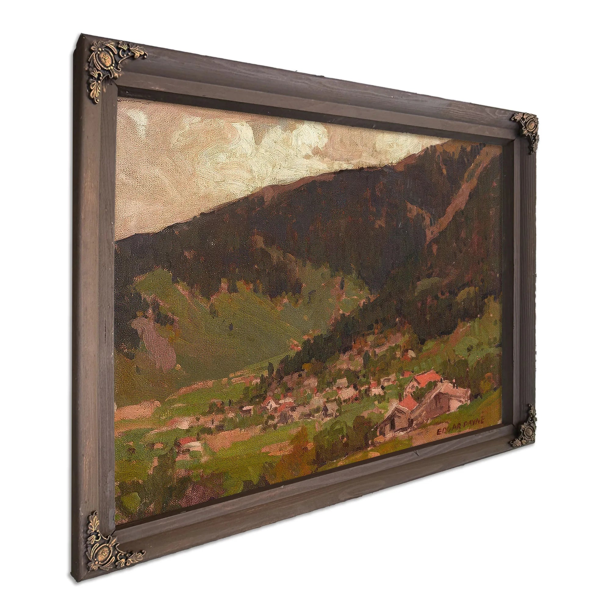 Village At The Base Of The Mountain By Edgar Payne Fine Art Print
