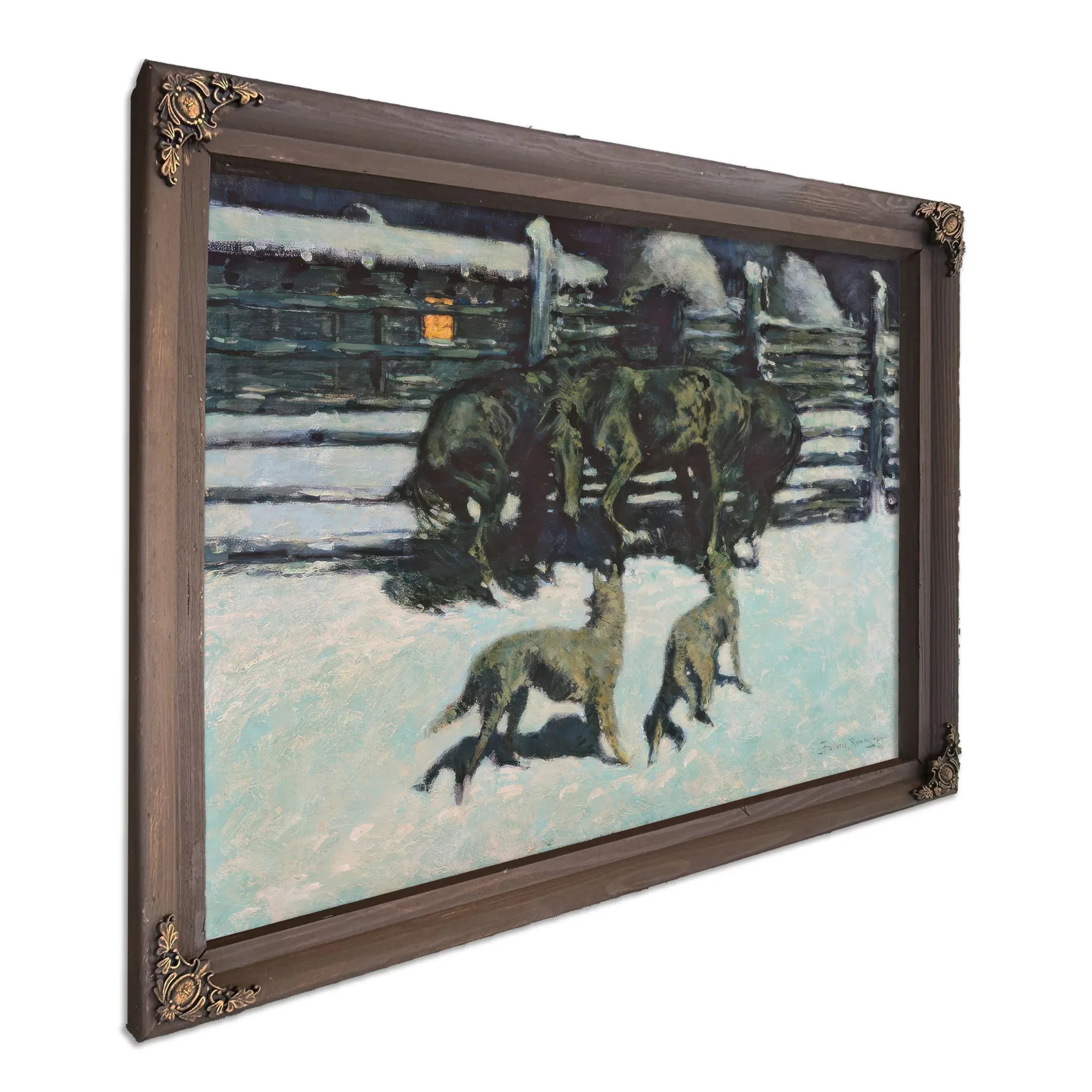 The Call For Help At Bay C Oil On Canvas by Frederic Remington