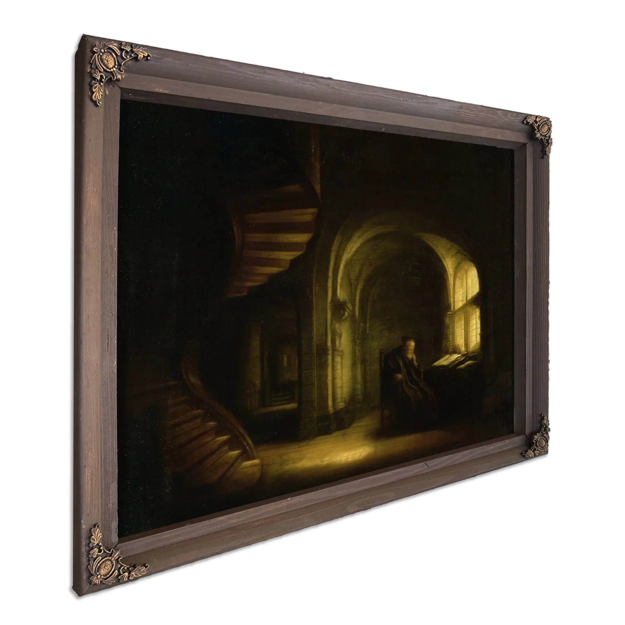 Philosopher With An Open Book By Rembrandt Fine Art Print