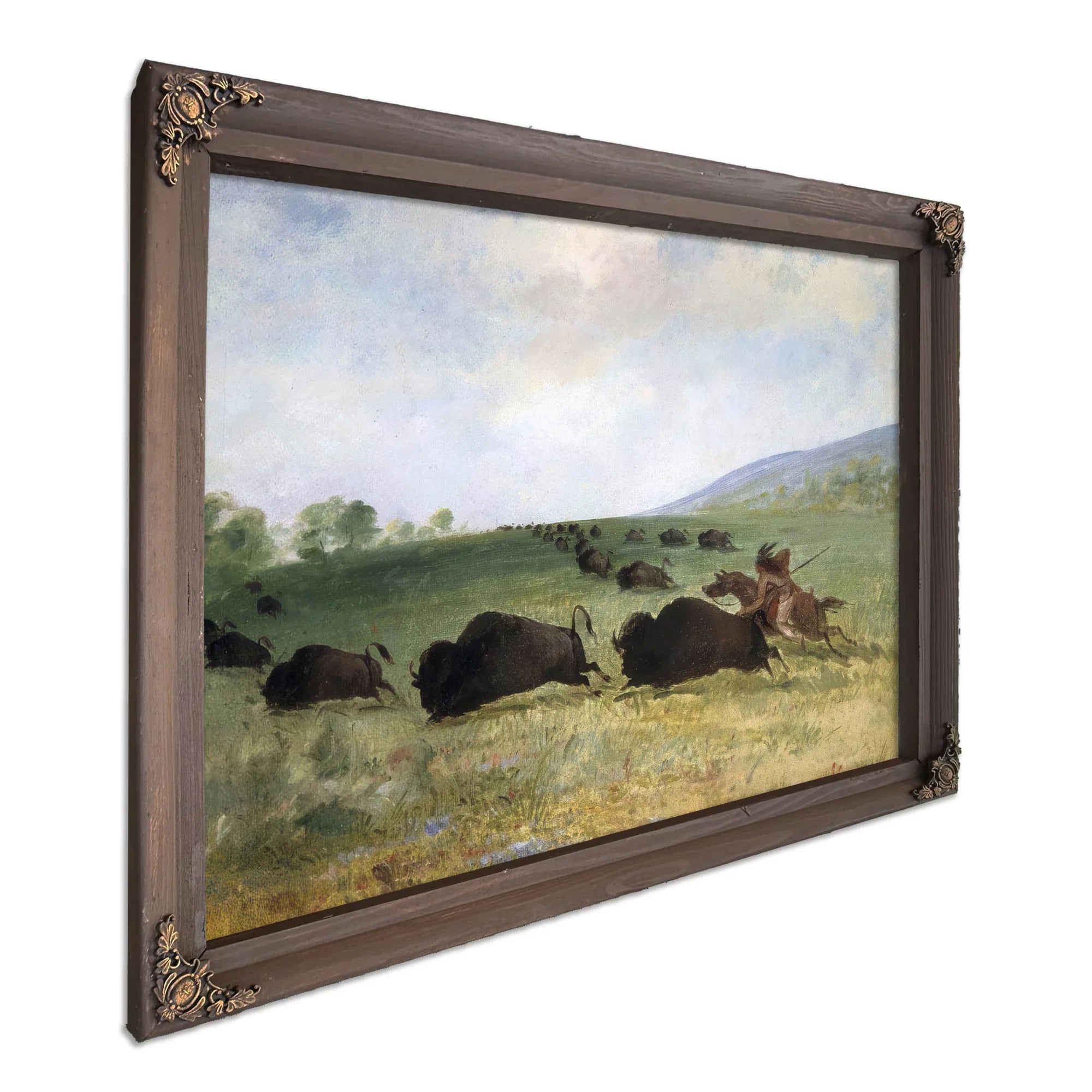 An Osage Indian Lancing A Buffalo By George Catlin Fine Art Print