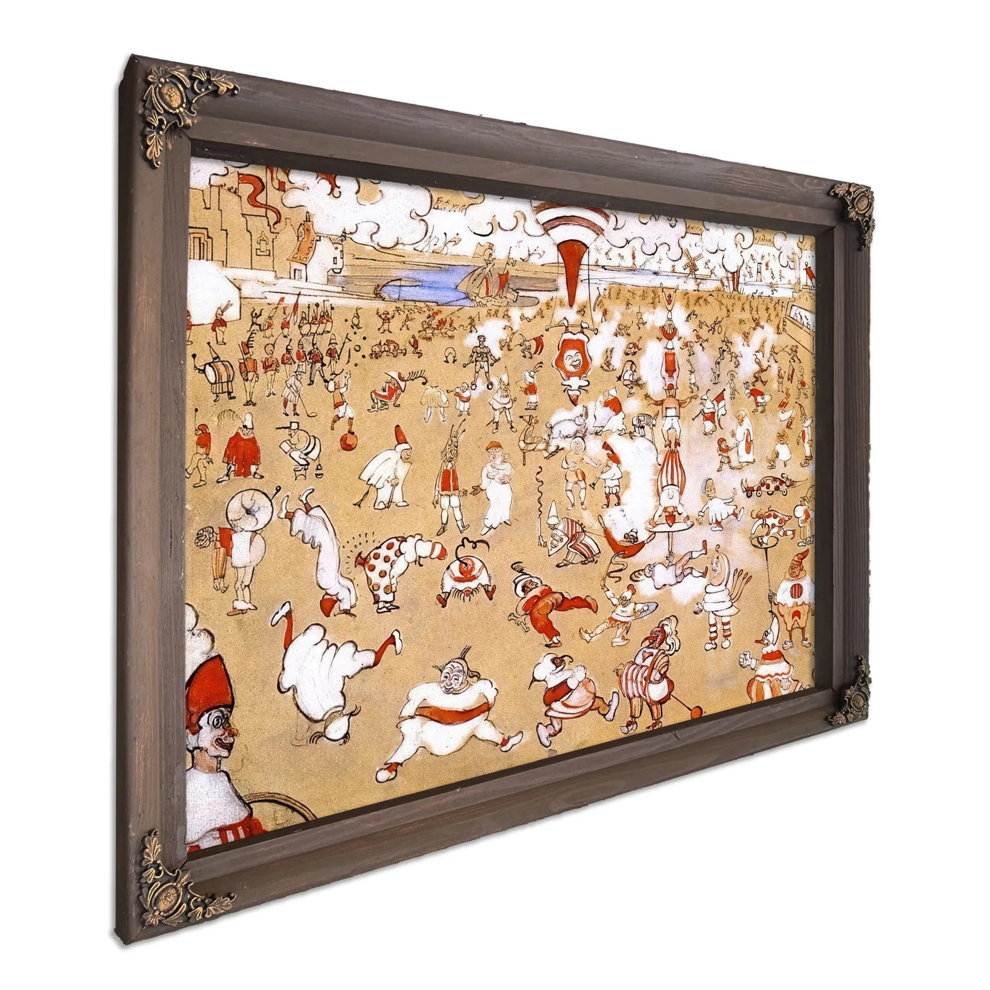 White And Red Clowns Evolving By James Ensor Fine Art Print