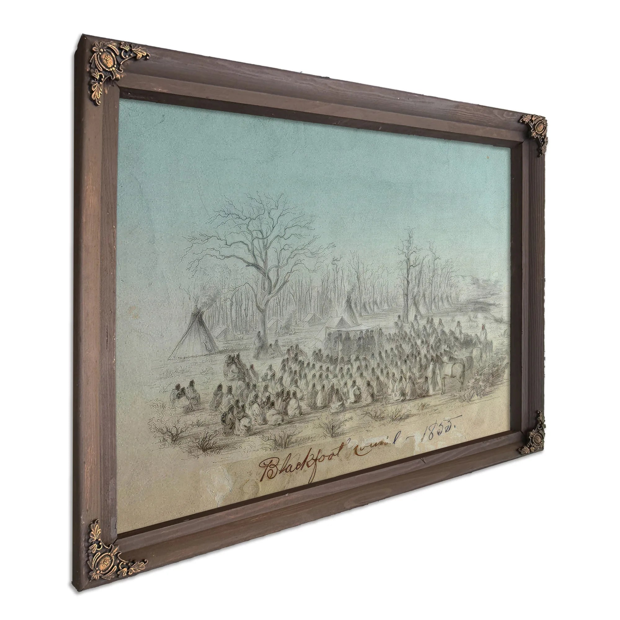 Blackfoot Council Group By Gustav Sohon Fine Art Print