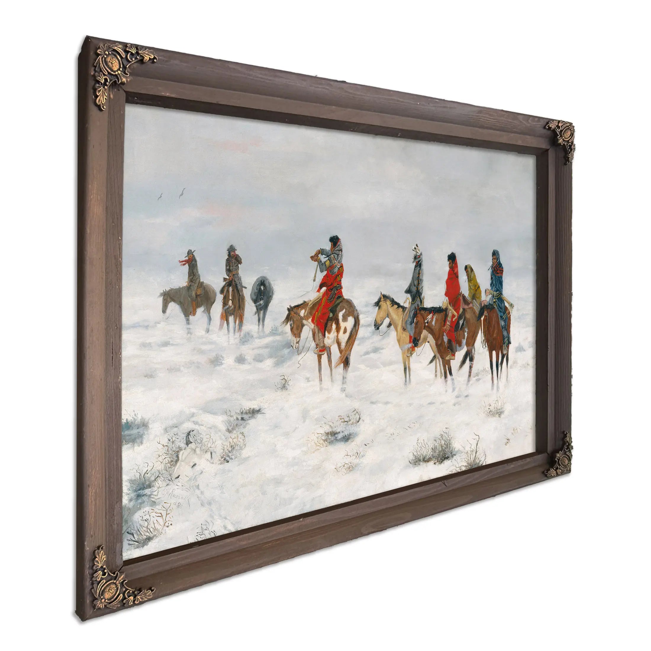 Lost In A Snowstorm We Are Friends by Charles Marion Russell
