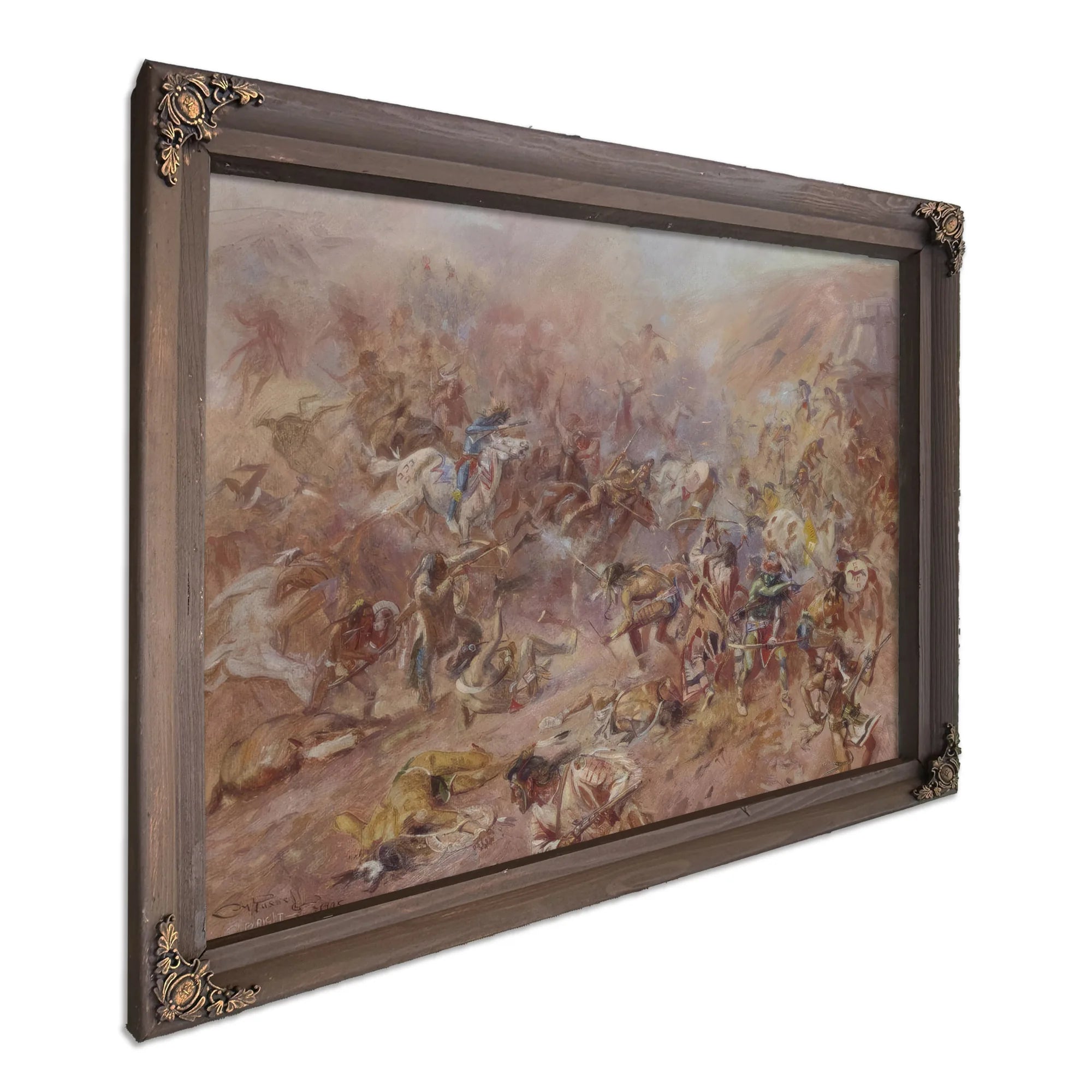 The Battle At Belly River By Charles Marion Russell Fine Art Print