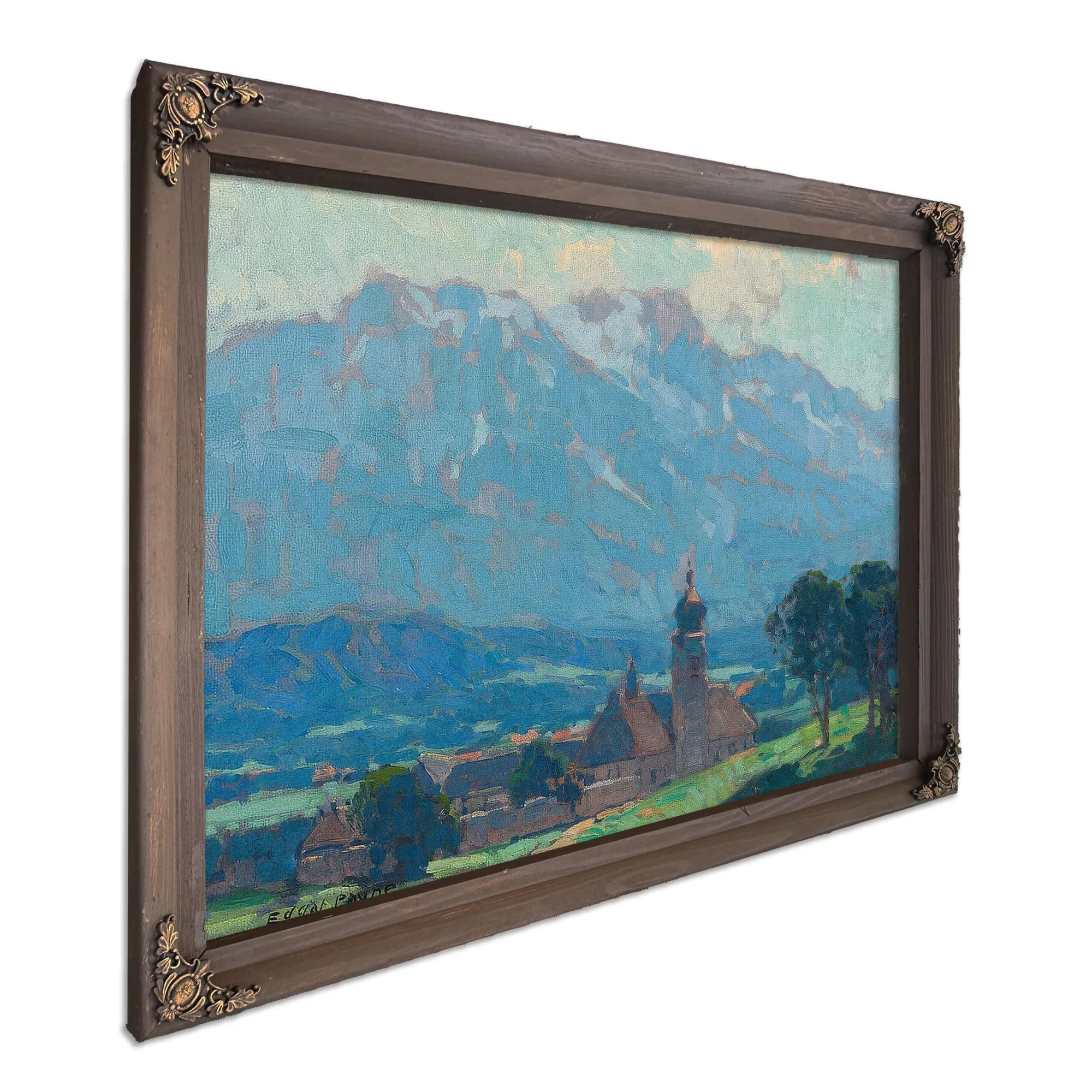 Swiss Village Scene By Edgar Payne Fine Art Print