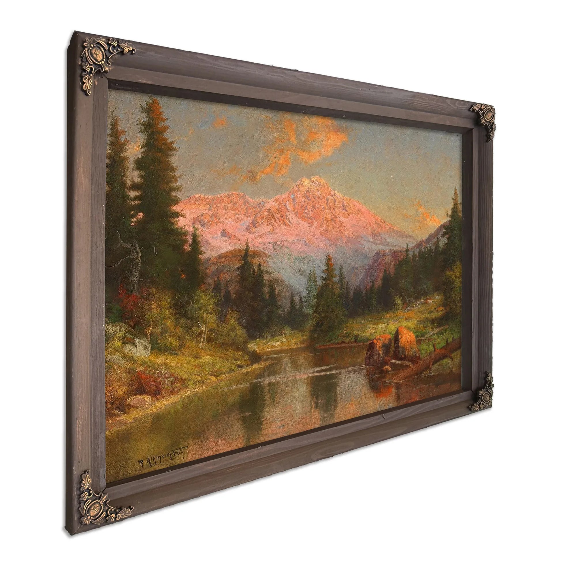 Alpine River Scene At Sunset By Robert Atkinson Fox Fine Art Print