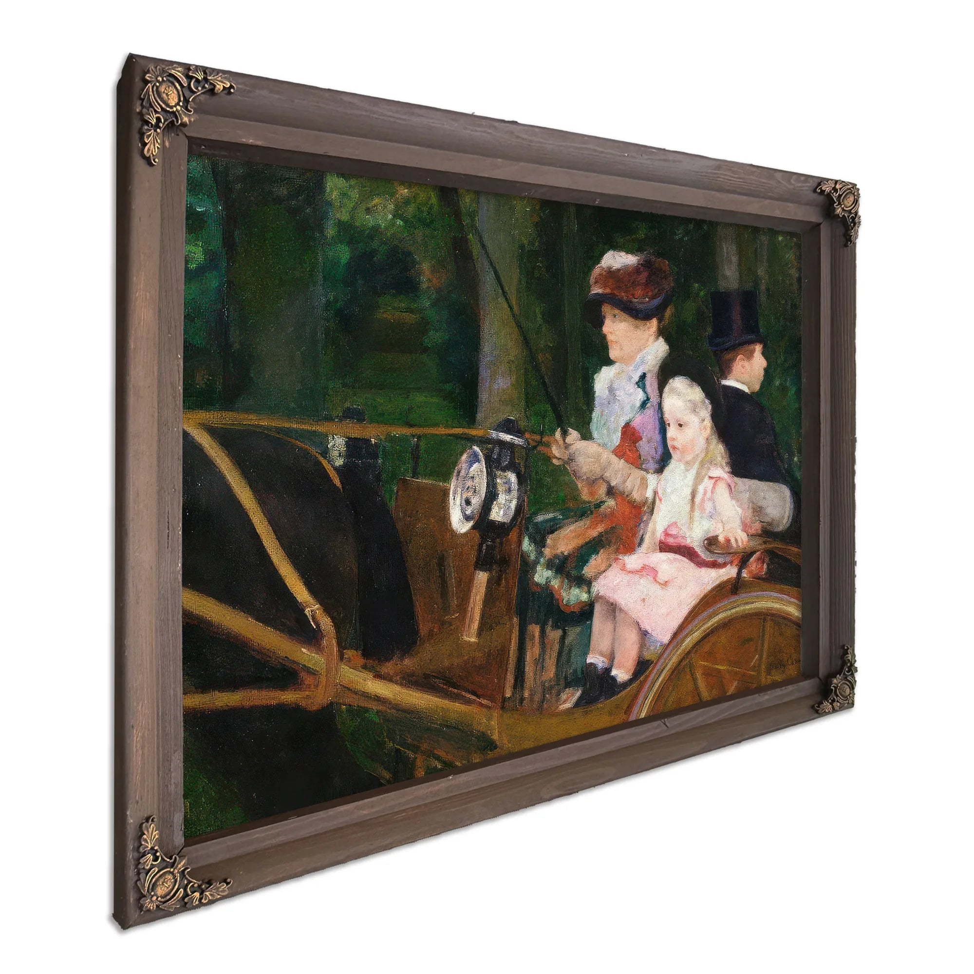 A Woman And A Girl Driving By Mary Cassatt Fine Art Print