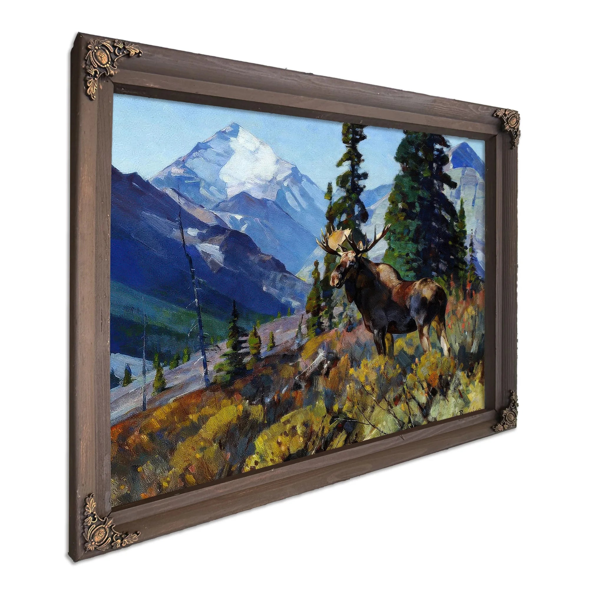 Moose On The Head Of Ram River By Carl Rungius Fine Art Print