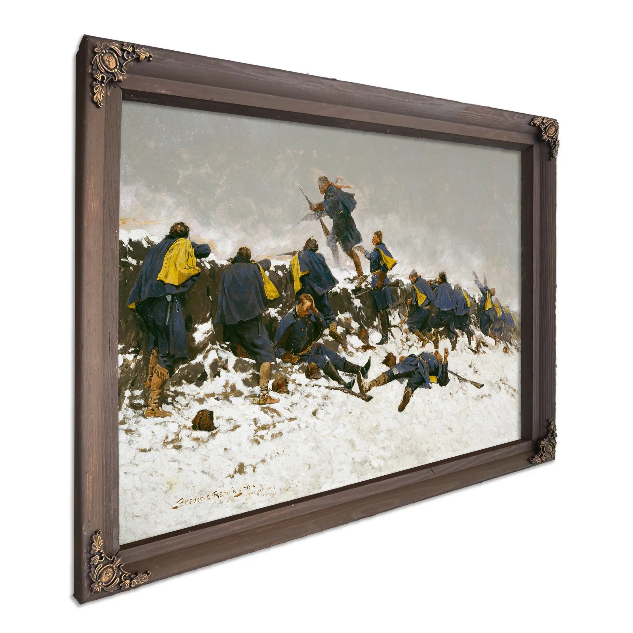 Through The Smoke Sprang The Daring Soldier  by Frederic Remington