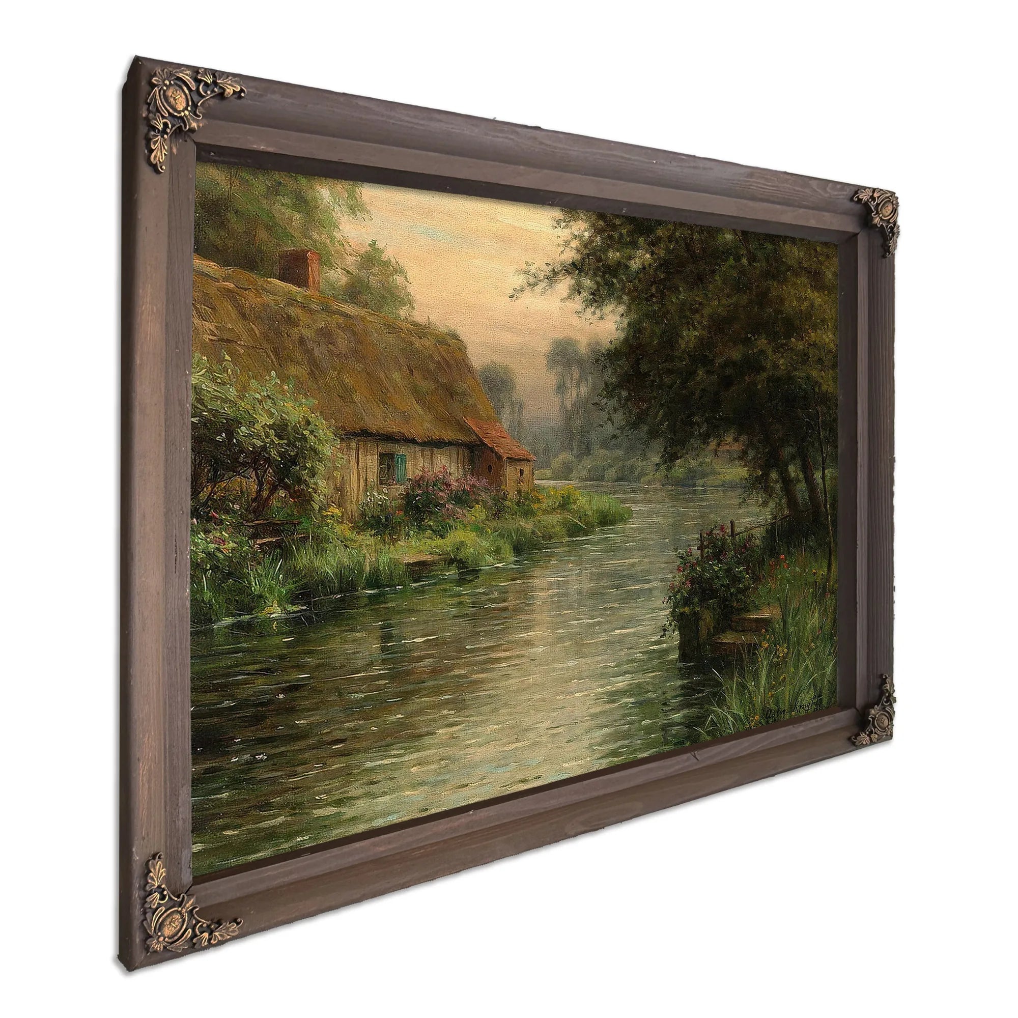 Cottage Along The River By Louis Aston Knight Fine Art Print