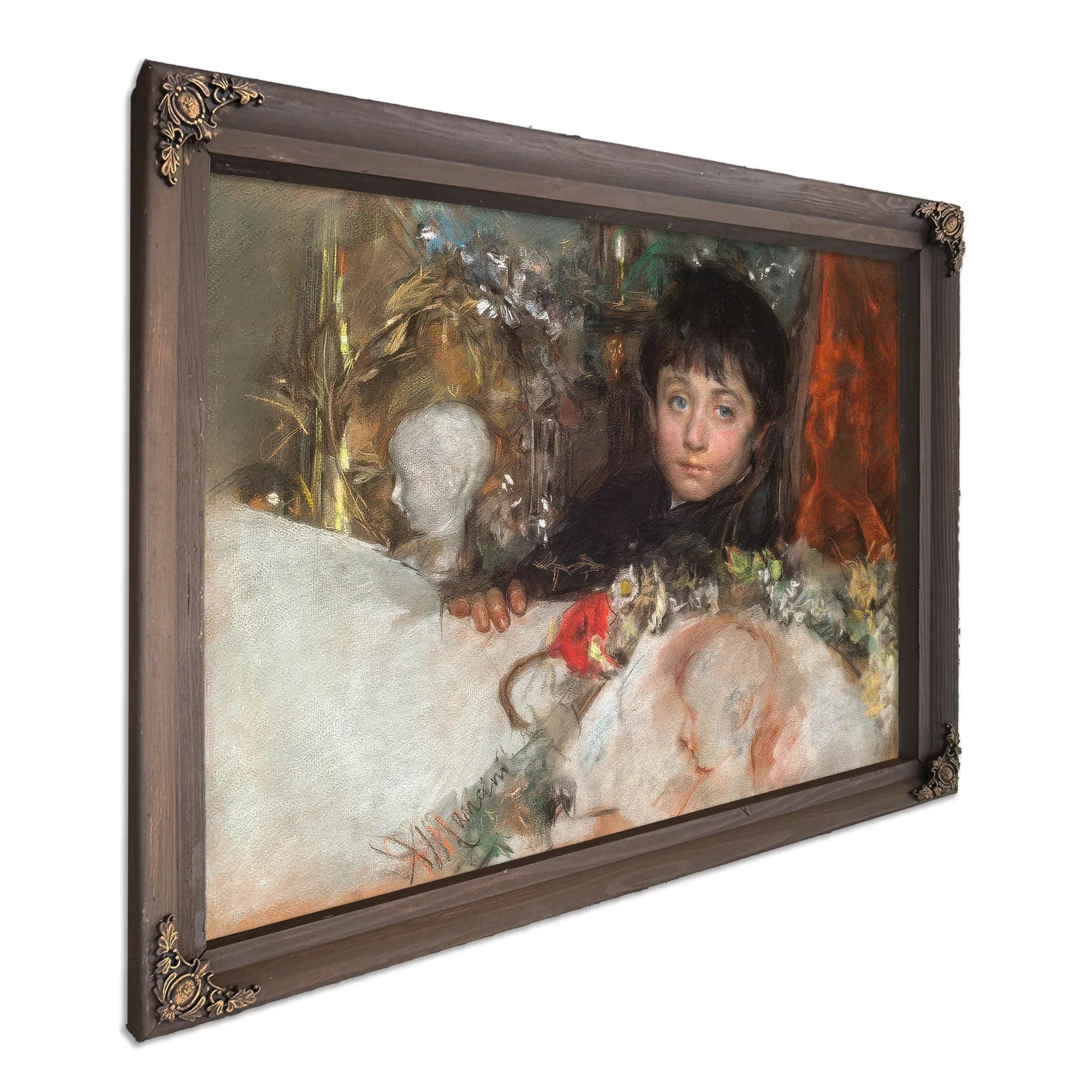 Portrait Of A Young Boy By Antonio Mancini Fine Art Print