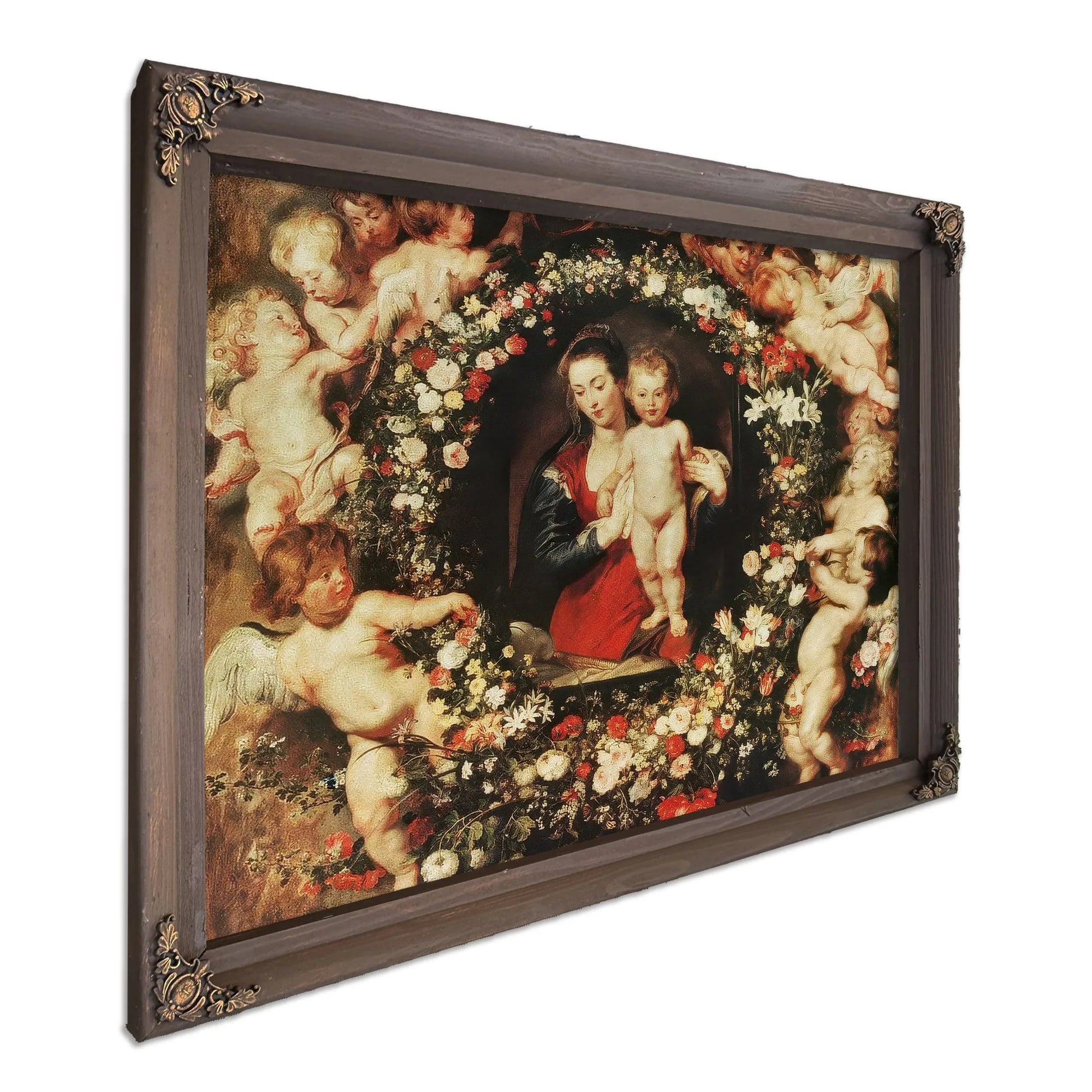 Virgin With A Garland Of Flowers By Peter Paul Rubens Fine Art Print