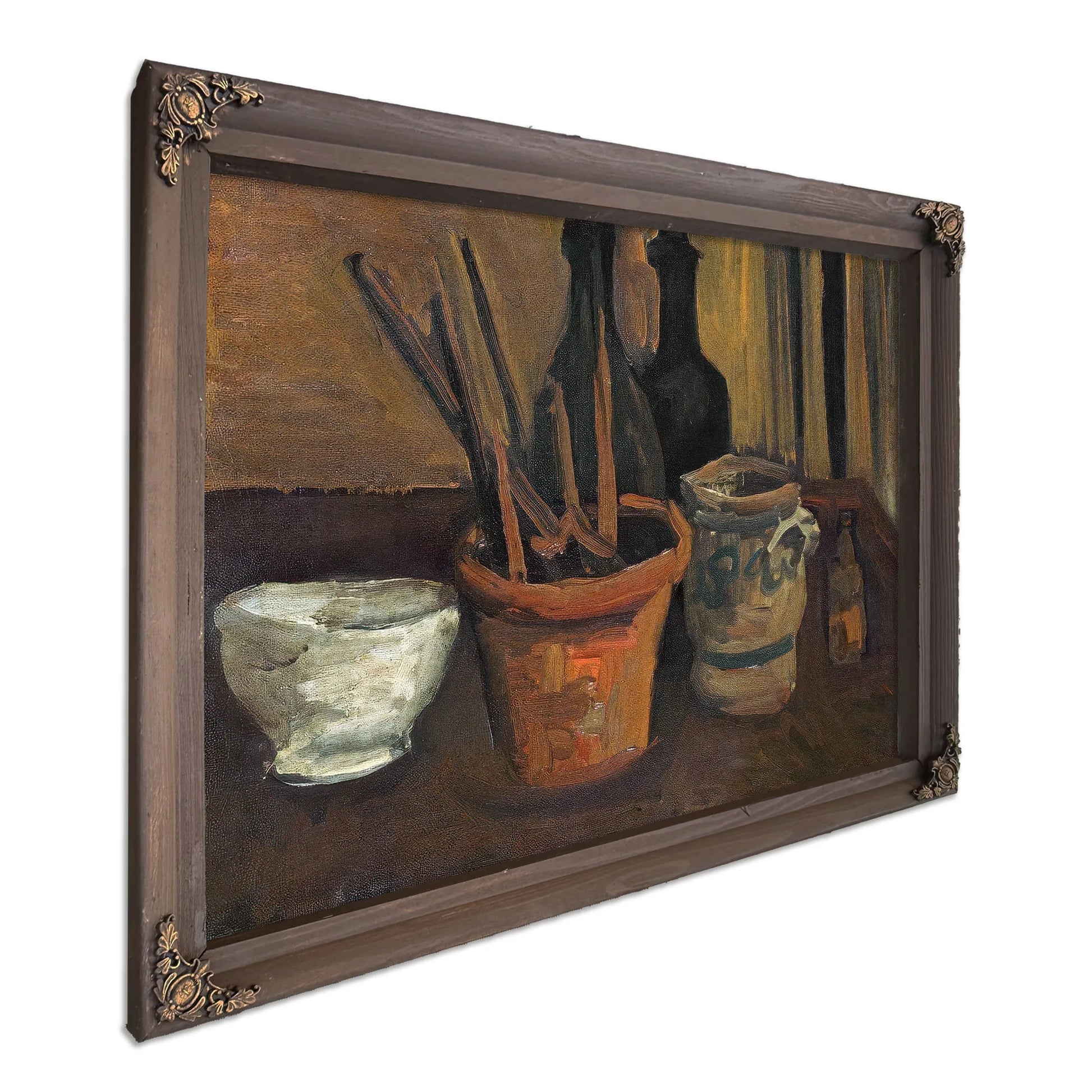 Still Life Of Paintbrushes In A Flowerpot By Vincent Van Gogh Fine Art Print