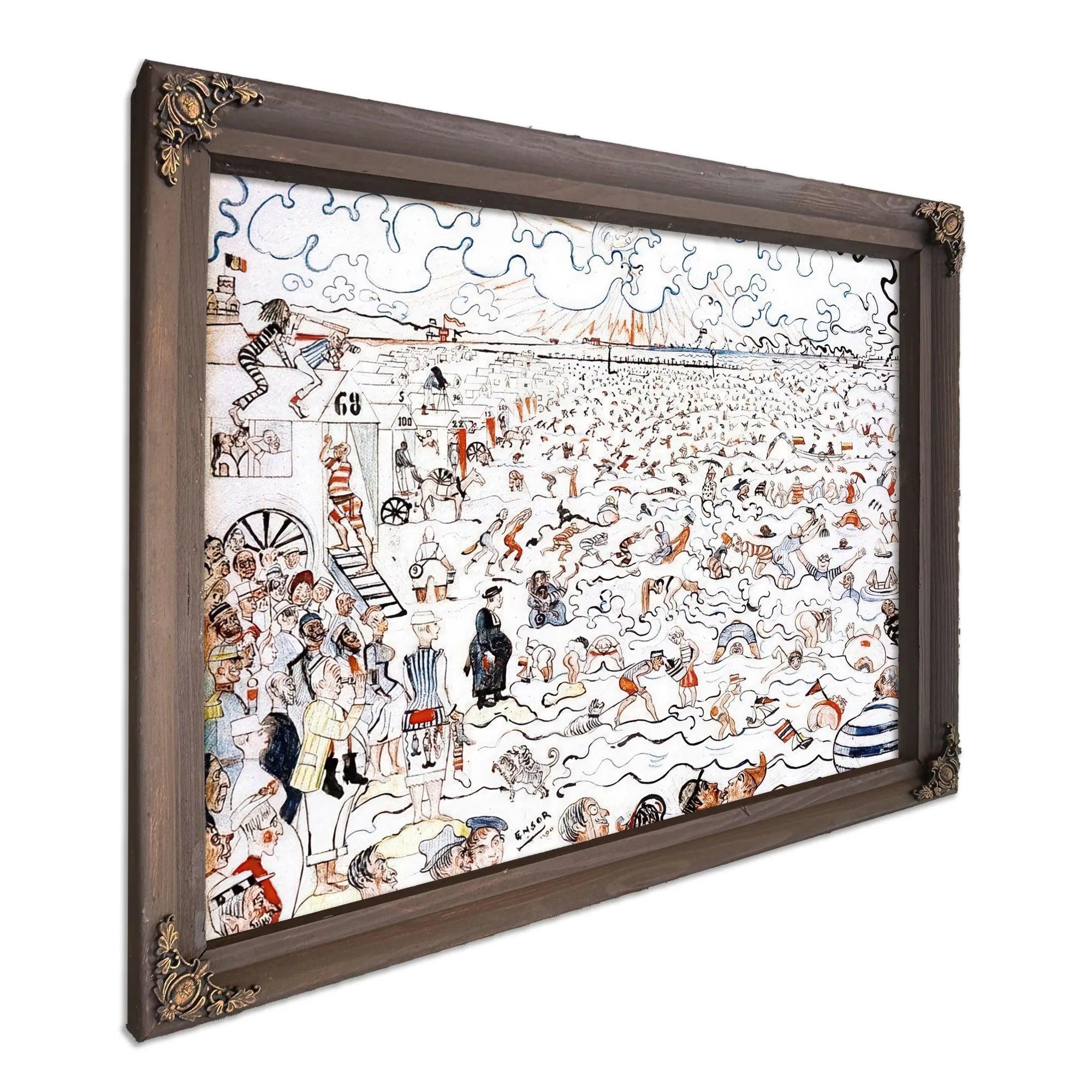 The Baths At Ostend By James Ensor Fine Art Print