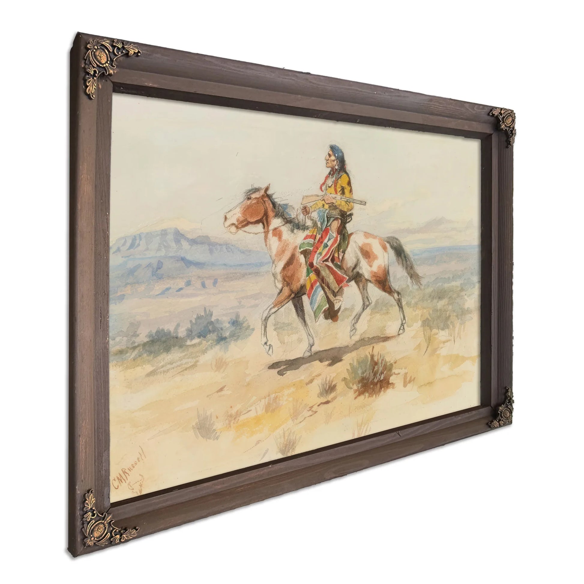 Blackfoot Indian A Crow Scout By Charles Marion Russell Fine Art Print