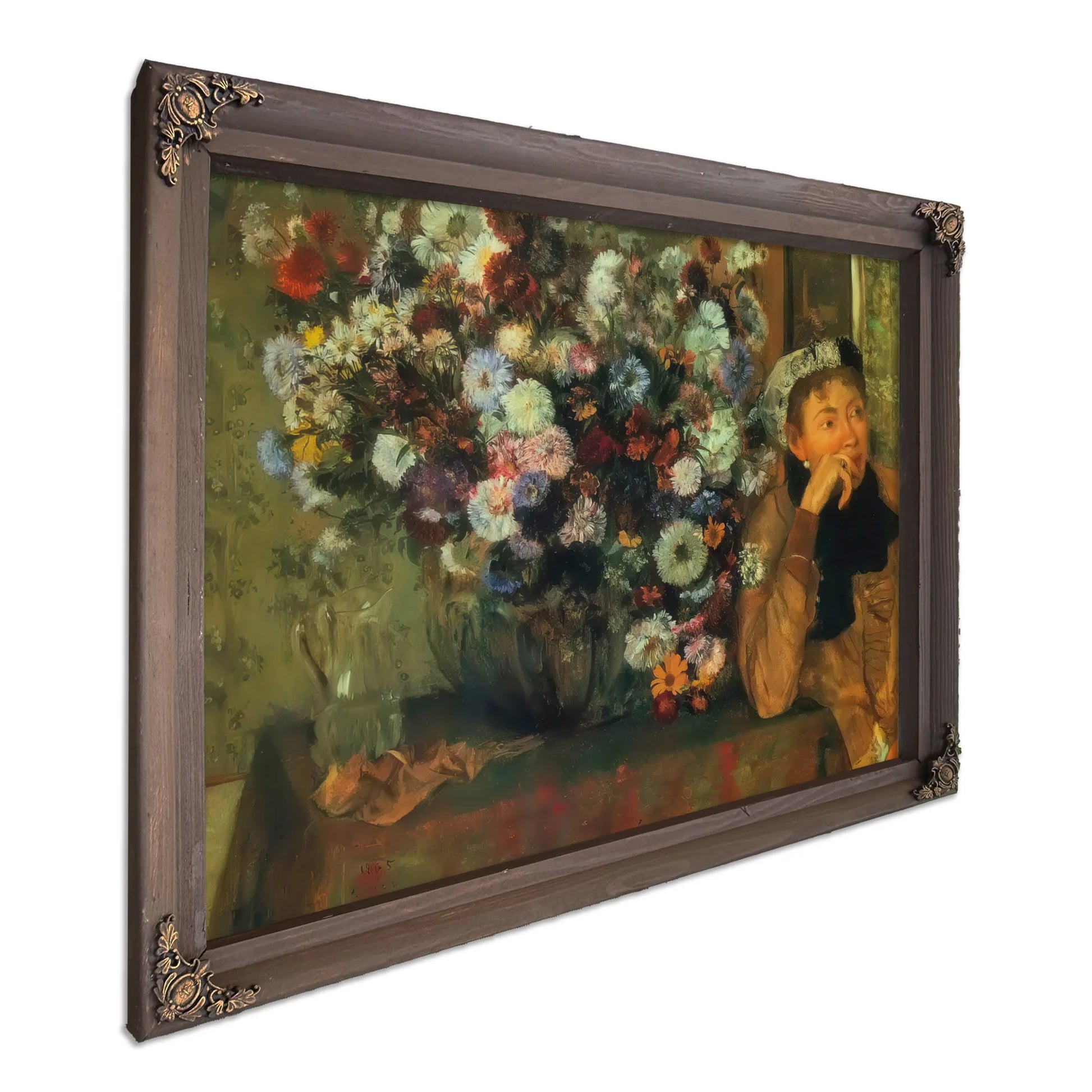 Woman With Chrysanthemums By Edgar Degas Fine Art Print