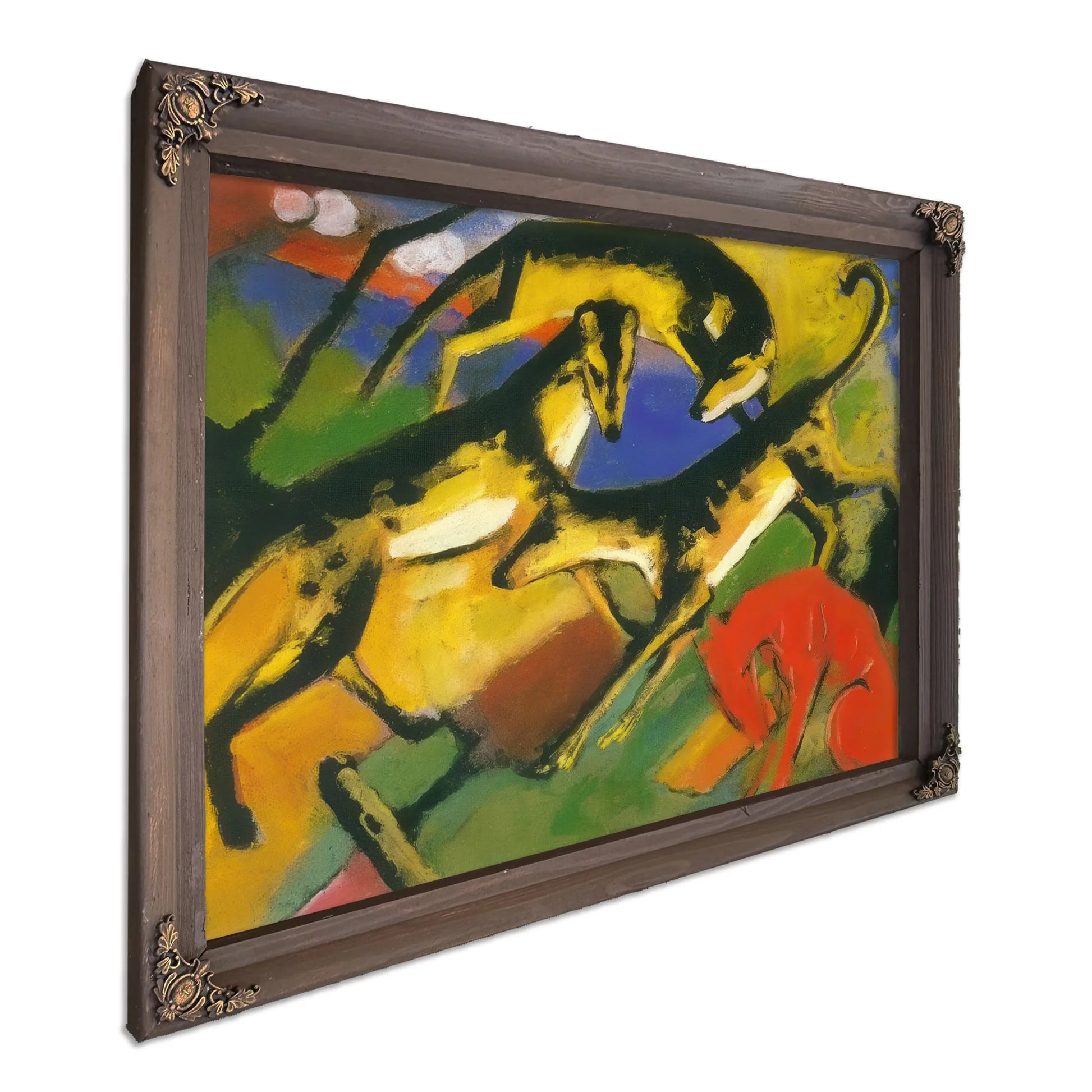 Playing Dogs By Franz Marc Fine Art Print