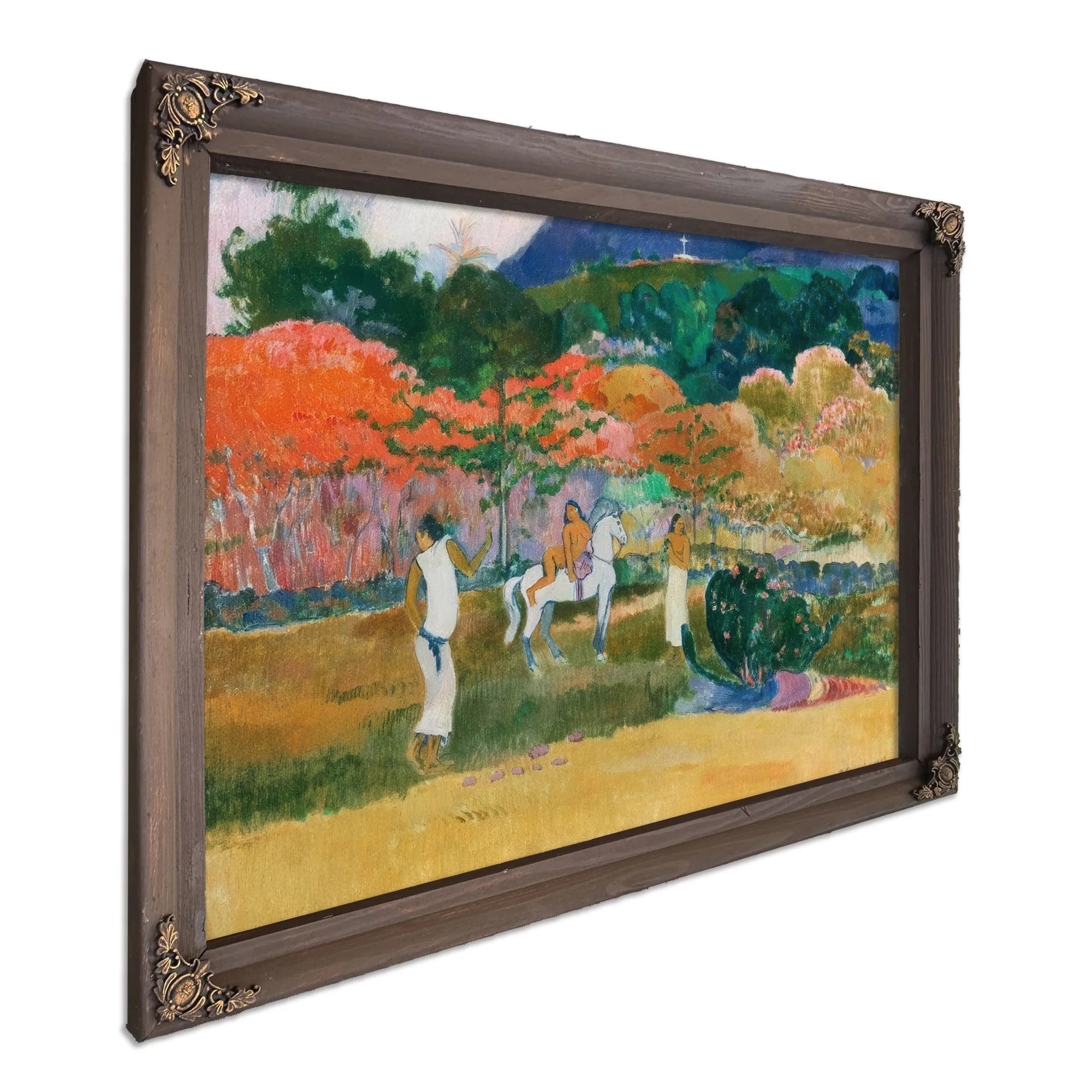 Women And A White Horse By Paul Gauguin Fine Art Print