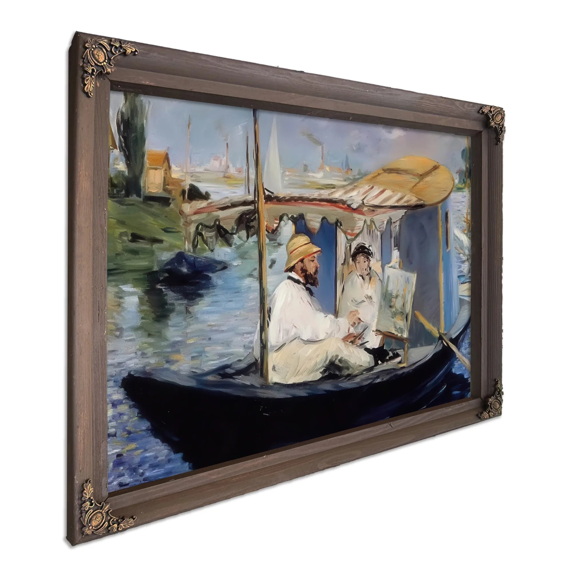 Claude Monet And His Wife In His Studio Boat By Edouard Manet Fine Art Print