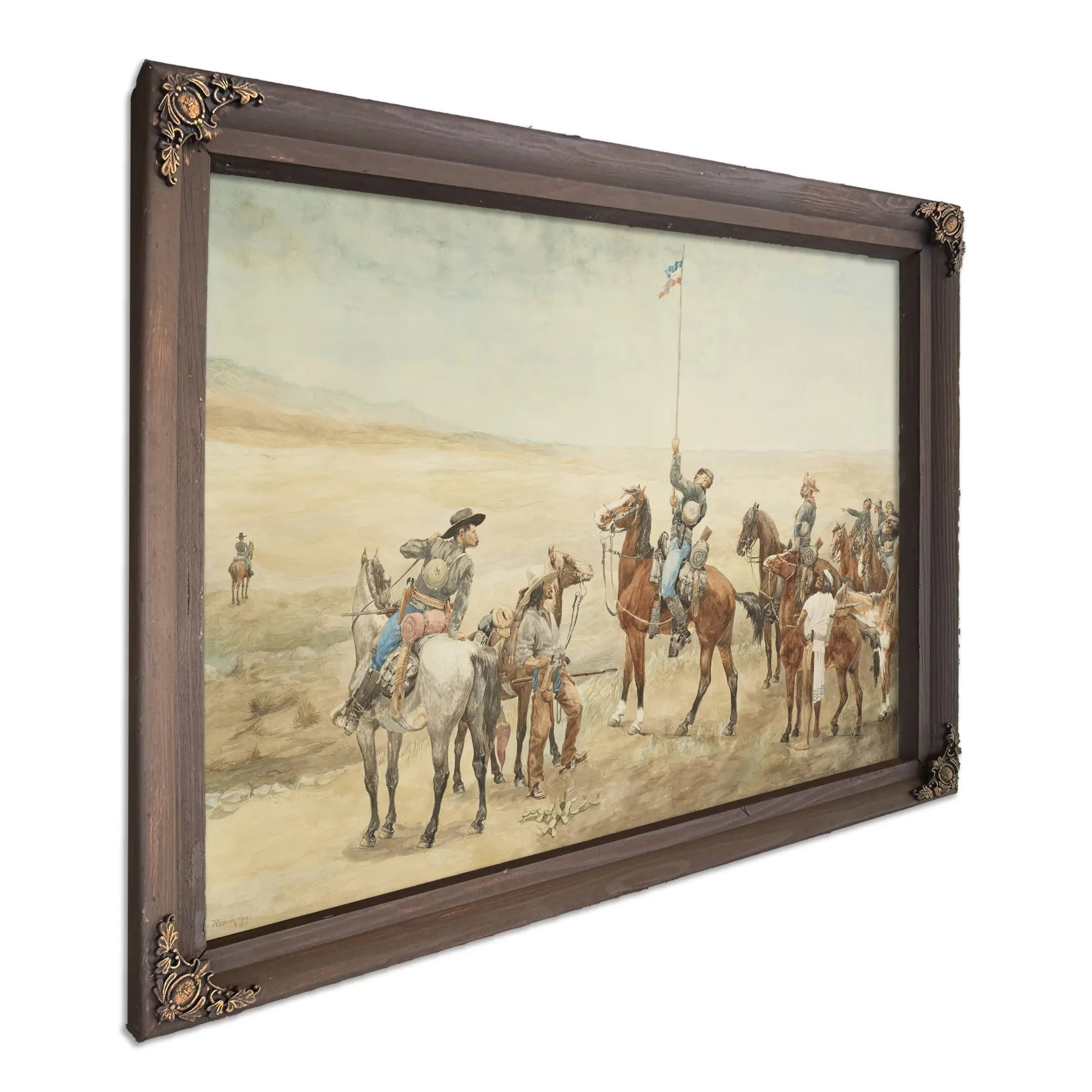 Frederic Remington Signaling The Main Command  by Frederic Remington