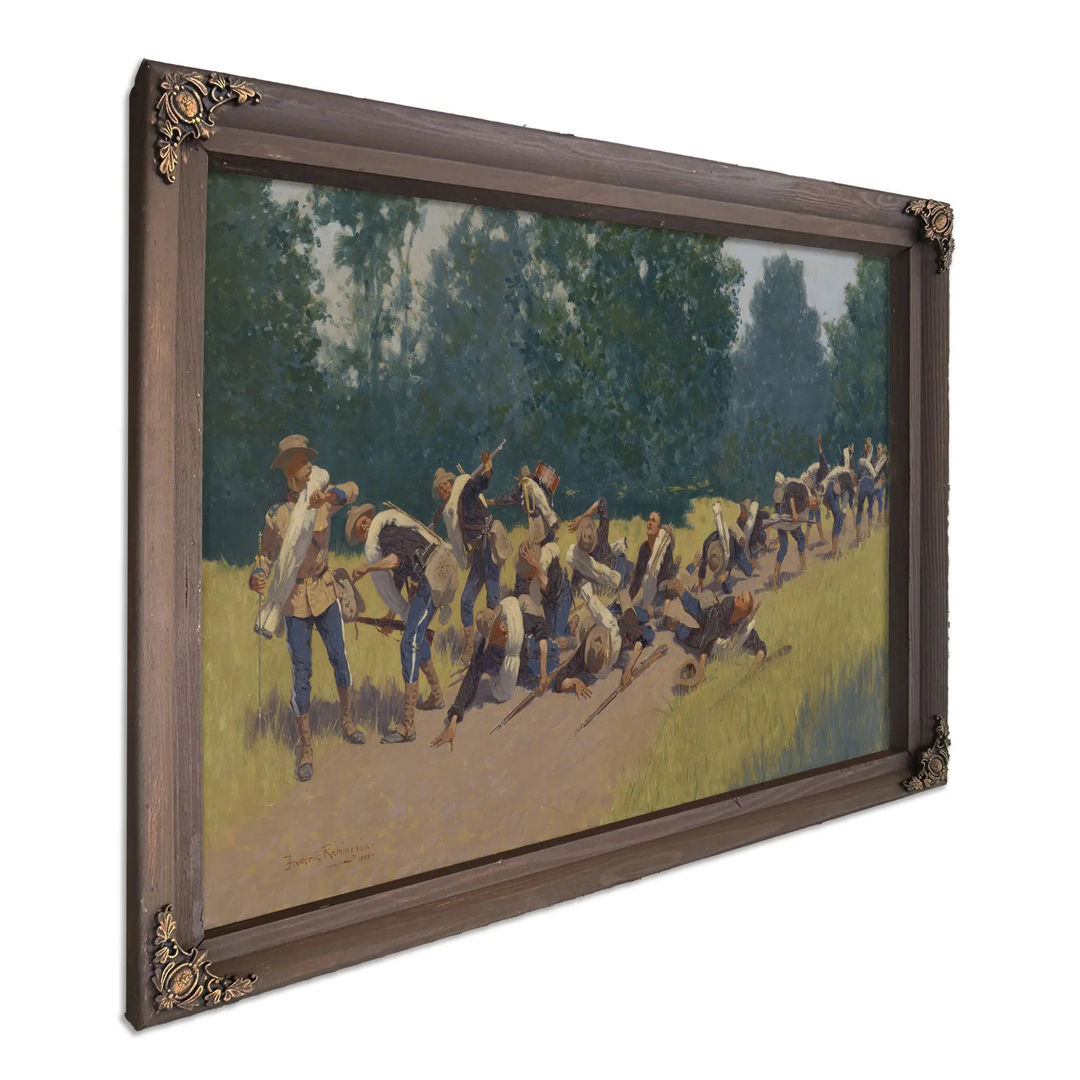 The Scream Of Shrapnel At San Juan Hill By Frederic Remington by Frederic Remington