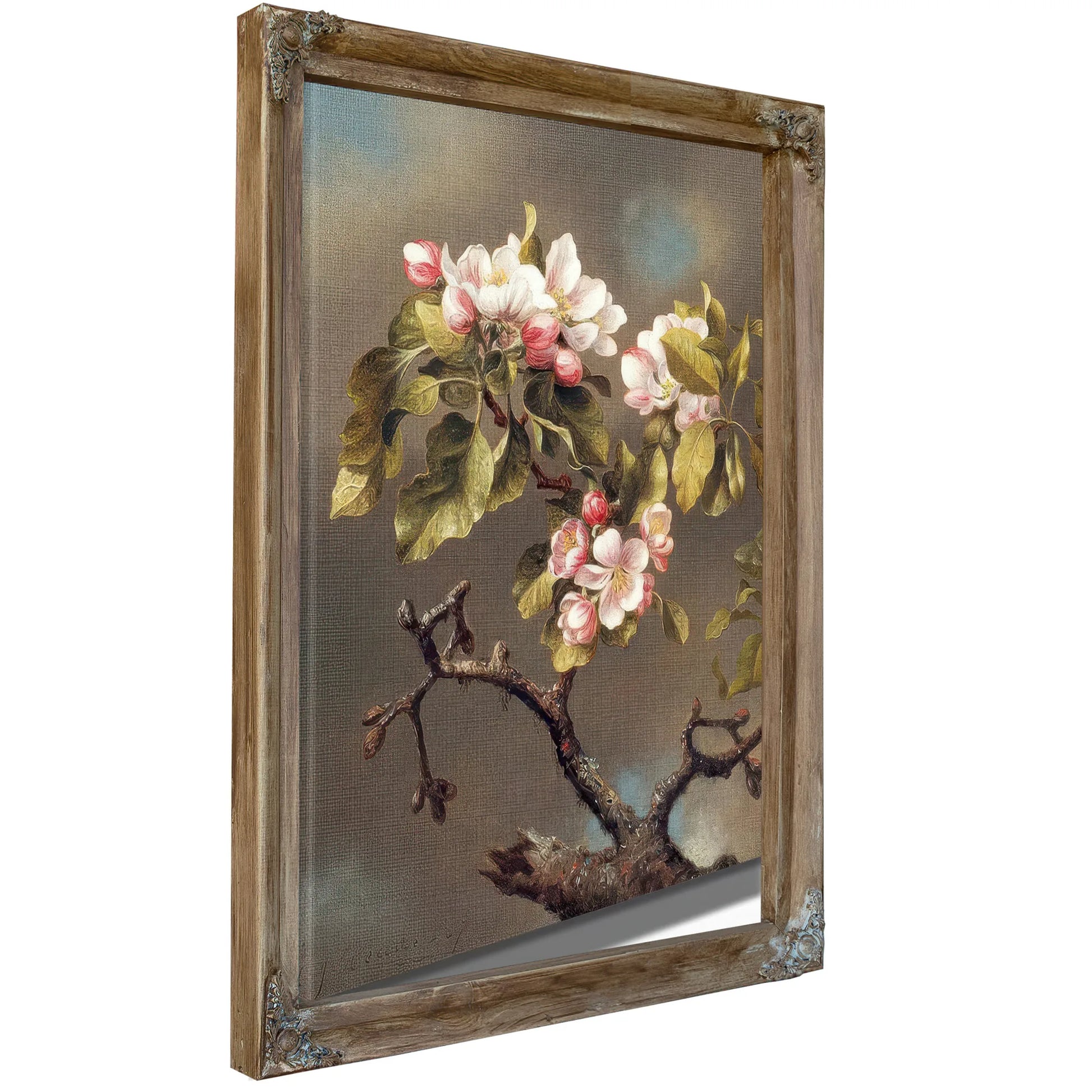 Branch Of Apple Blossoms Against A Cloudy Sky By Martin Johnson Heade Fine Art Print