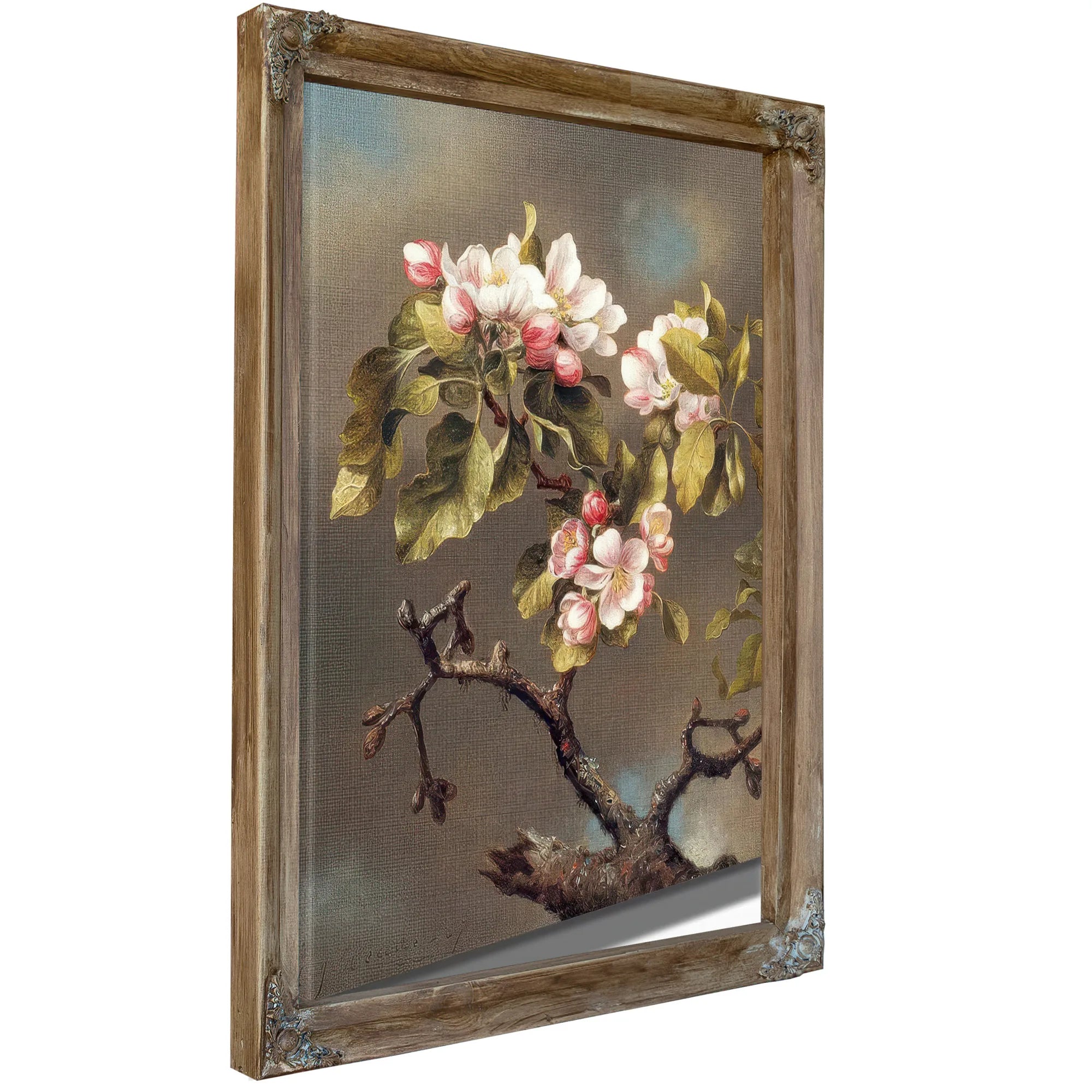 Branch Of Apple Blossoms Against A Cloudy Sky By Martin Johnson Heade Fine Art Print