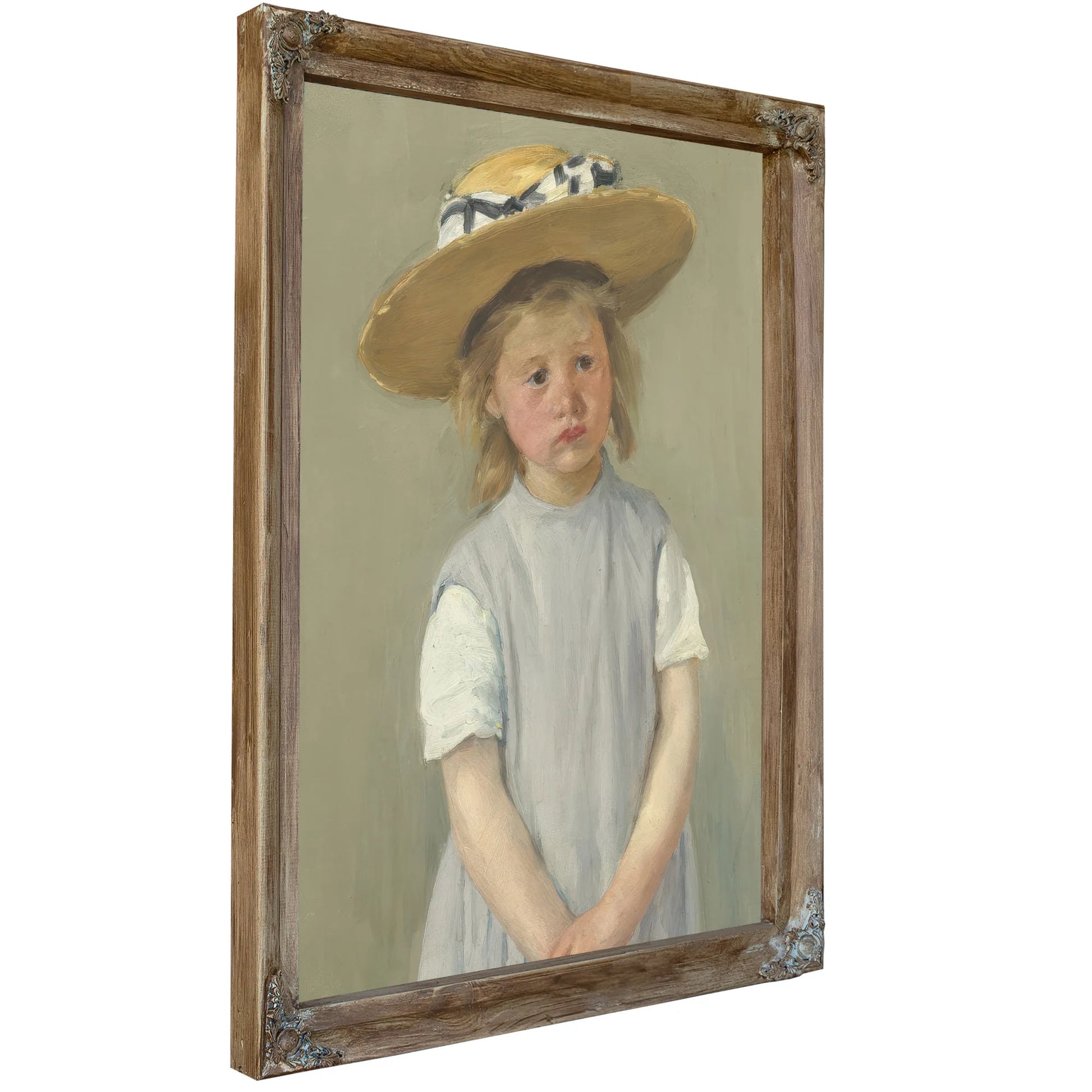 Child In A Straw Hat By Mary Cassatt Fine Art Print