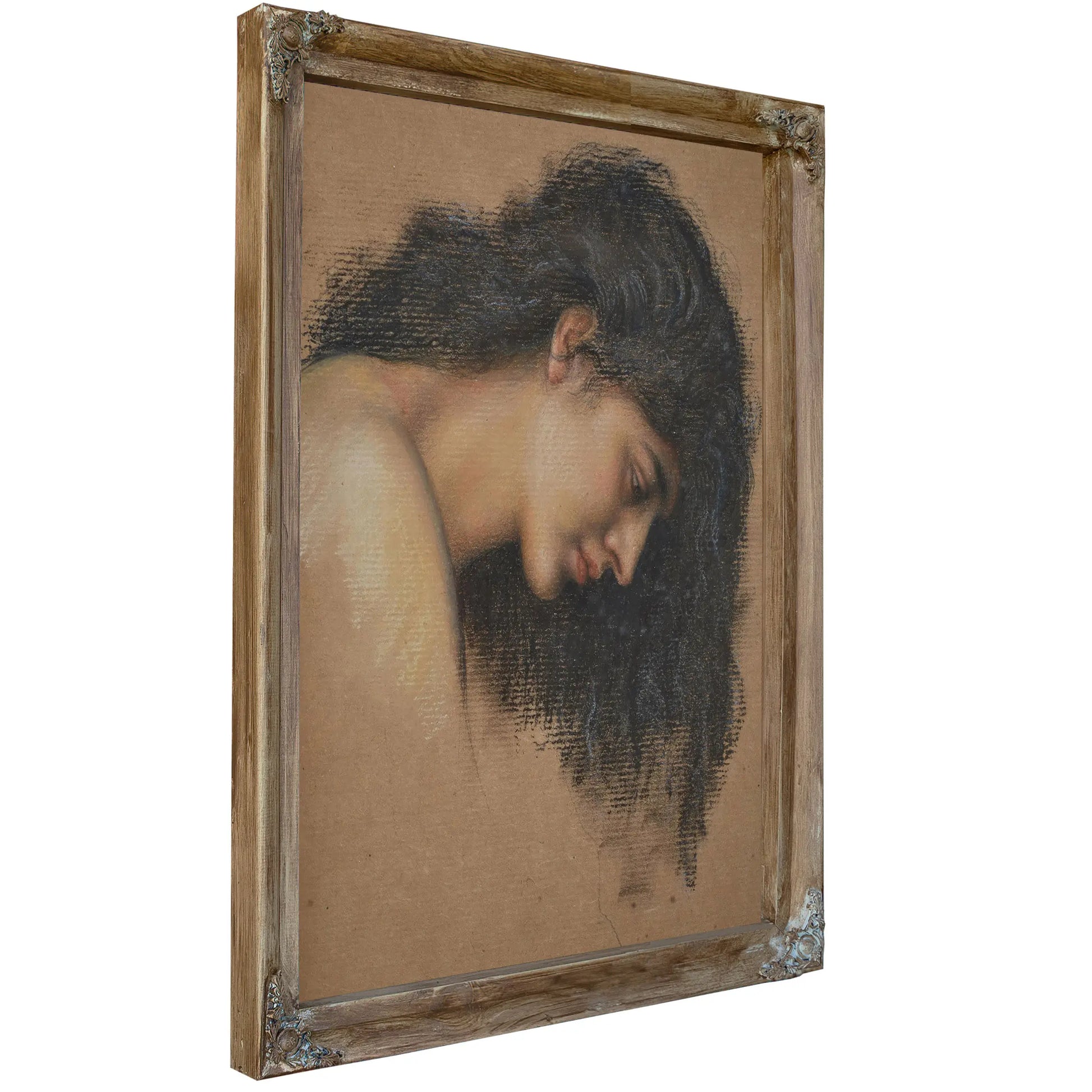 Study Of Female Head For The Cadence Of Autumn 1905 B by Evelyn De Morgan