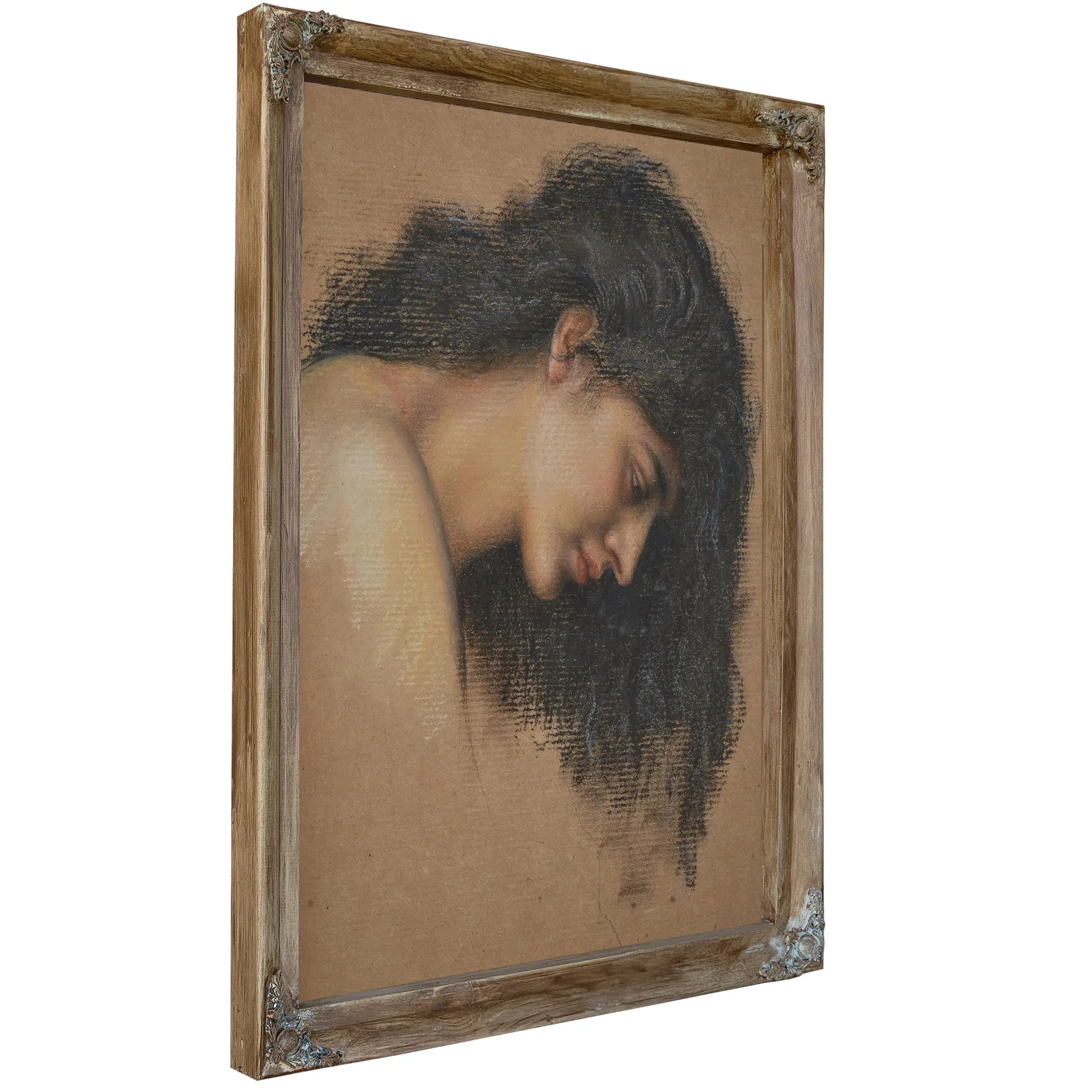 Study Of Female Head For The Cadence Of Autumn 1905 B by Evelyn De Morgan